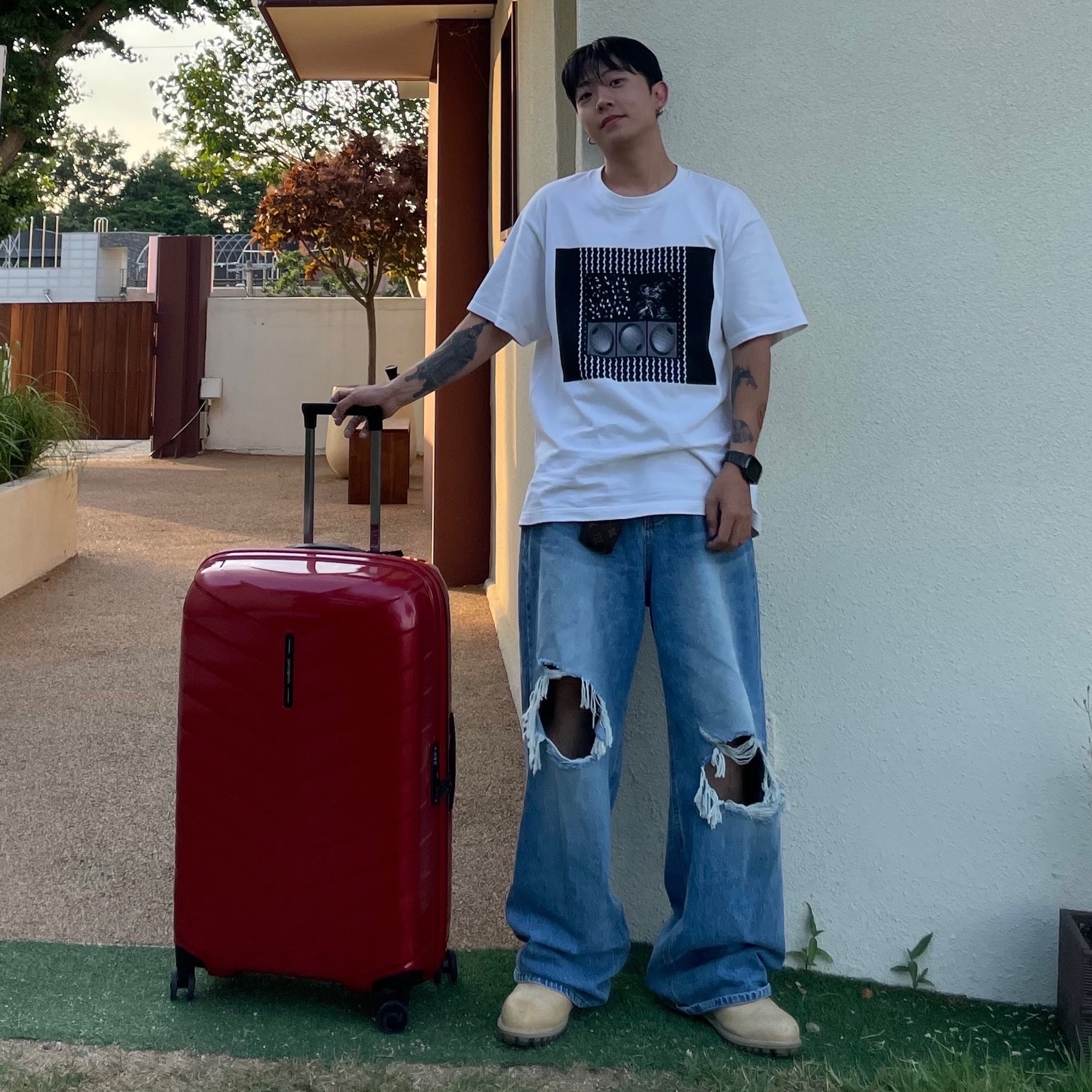 Cav Empt FK Vessel Eye T-Shirt White - 23SS 착용 스타일 - 1