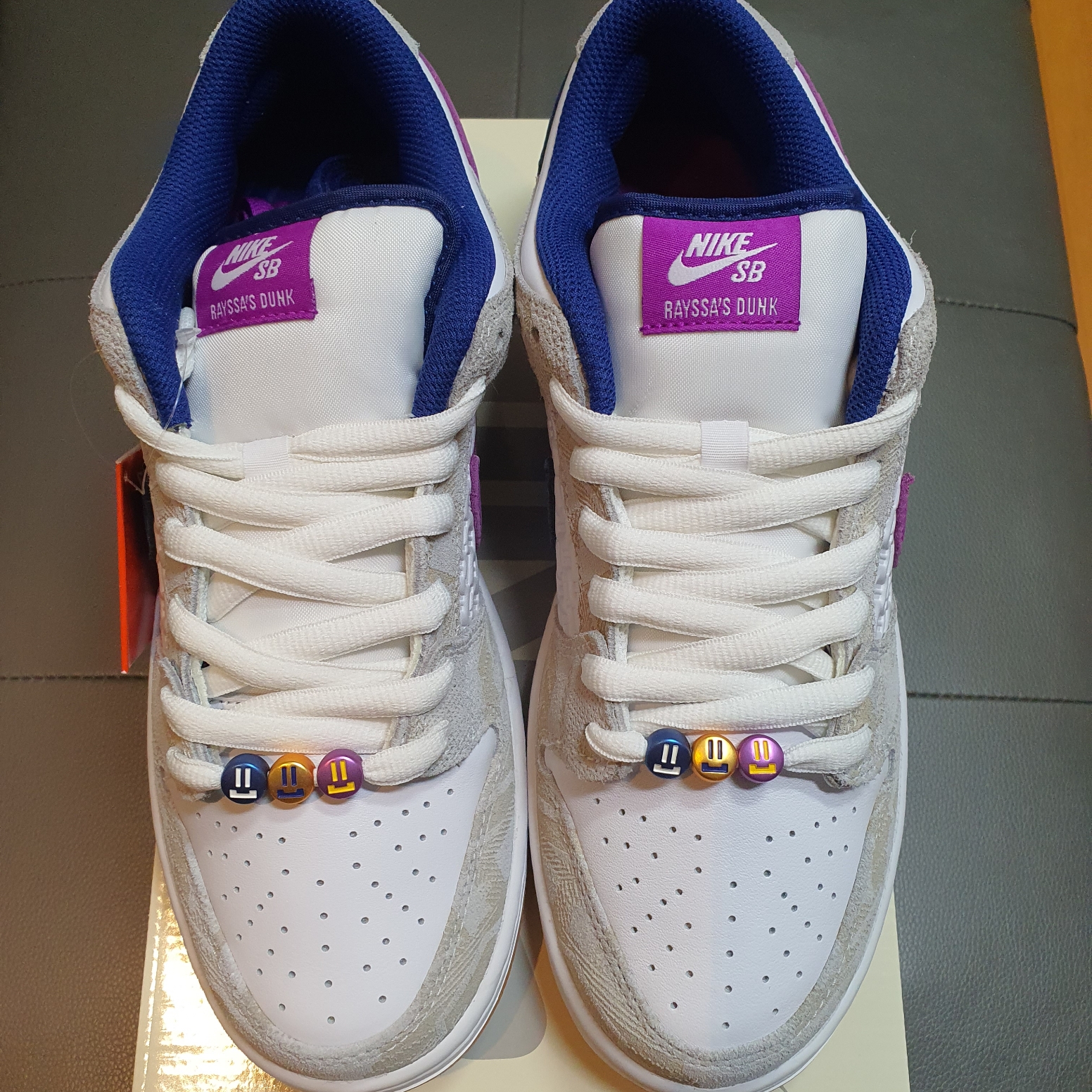 Nike x Rayssa Leal SB Dunk Low PRM Pure Platinum Vivid Purple 착용 스타일