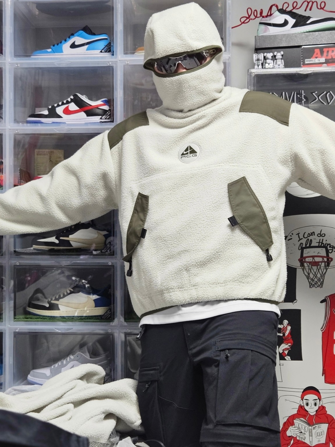 Nike ACG Balaclava Retro Fleece Pullover Light Bone Cargo Khaki - Asia 착용 스타일 - 1