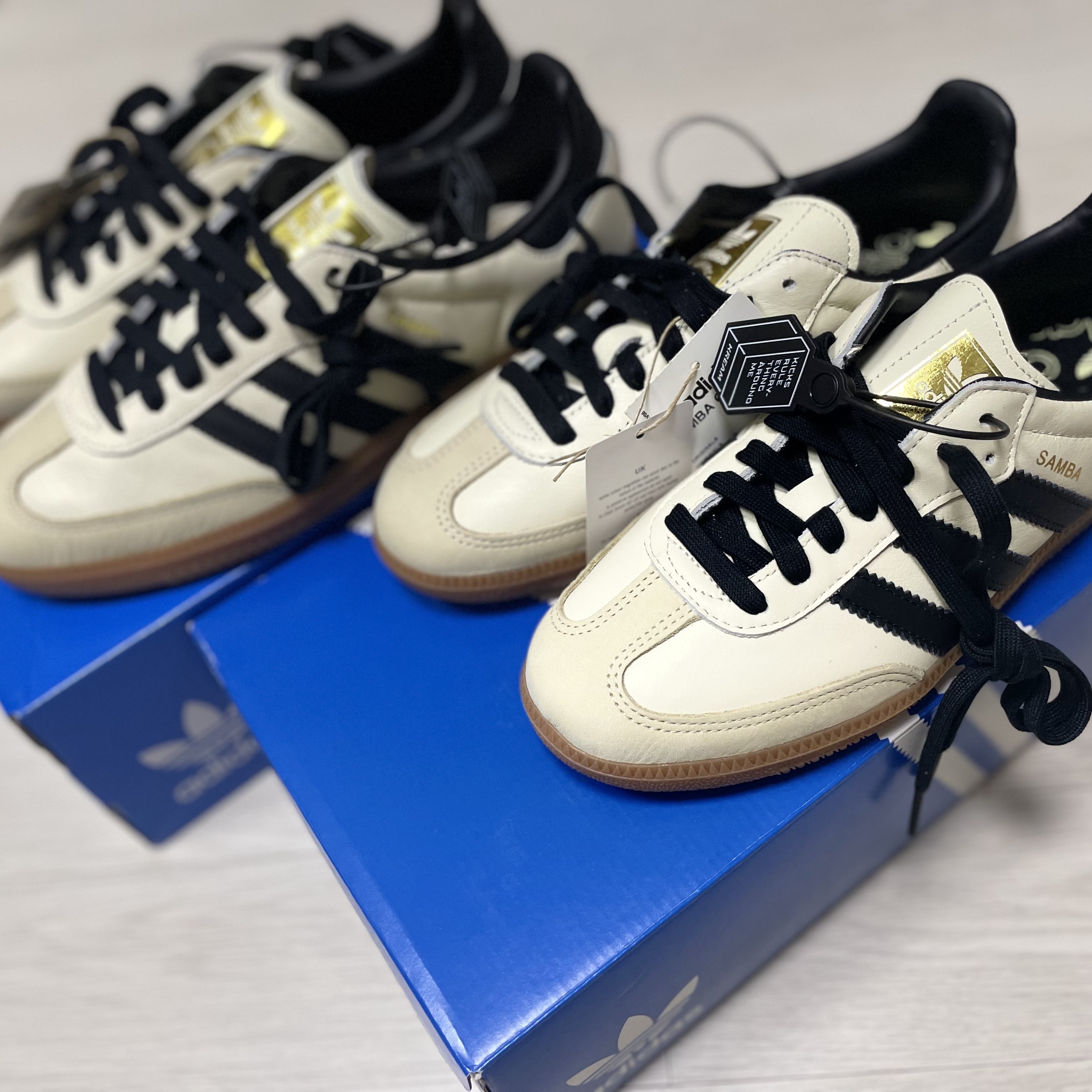 (W) Adidas Samba OG Cream White Core Black 착용 스타일