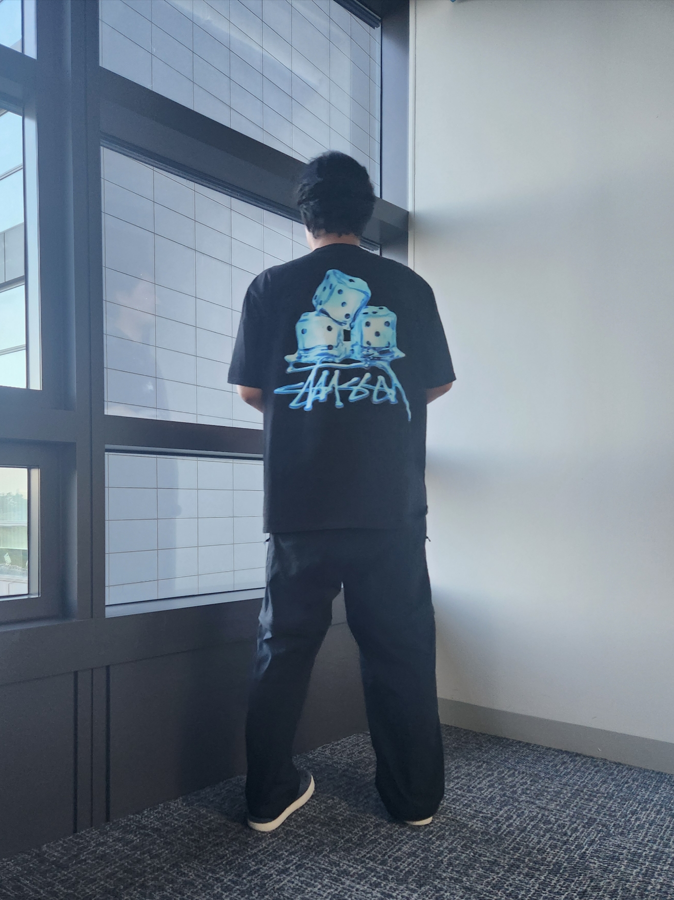 Stussy Melted T-Shirt Black, Nike ACG Zip-Off Trail Pants Black - Asia 착용 스타일 - 2