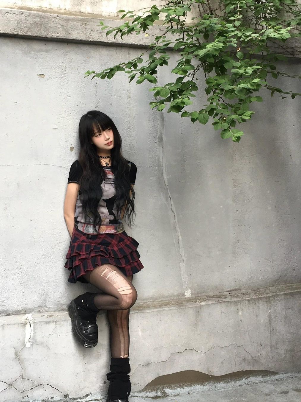 Elfelfelf Archives Women Sweety Check Skirt Red, Elfelfelf Archives Women Sweety Check Skirt Green 착용 스타일