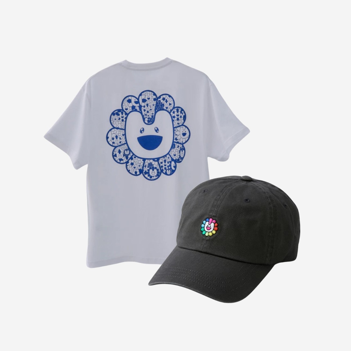 NewJeans x Murakami Baseball Cap Charcoal & T-Shirt White 상세 이미지 1