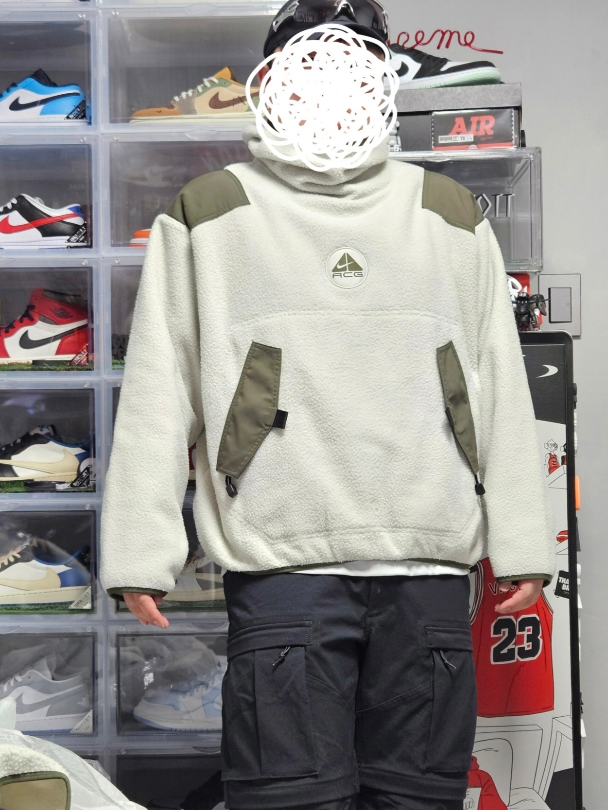 Nike ACG Balaclava Retro Fleece Pullover Light Bone Cargo Khaki - Asia 착용 스타일 - 4