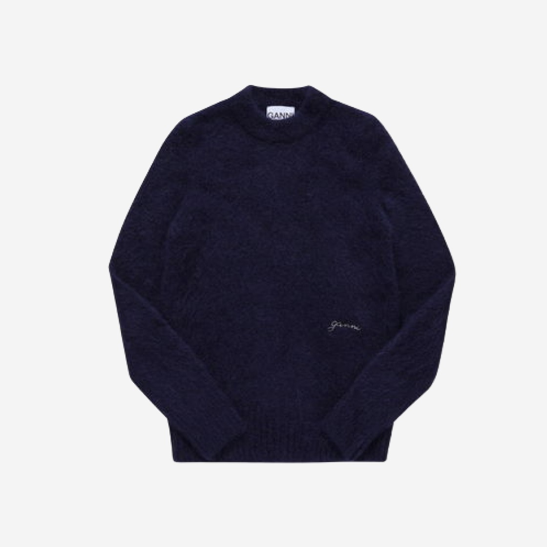 (W) Ganni Brushed Alpaca Wool Sweater Sky Captain 상세 이미지 1