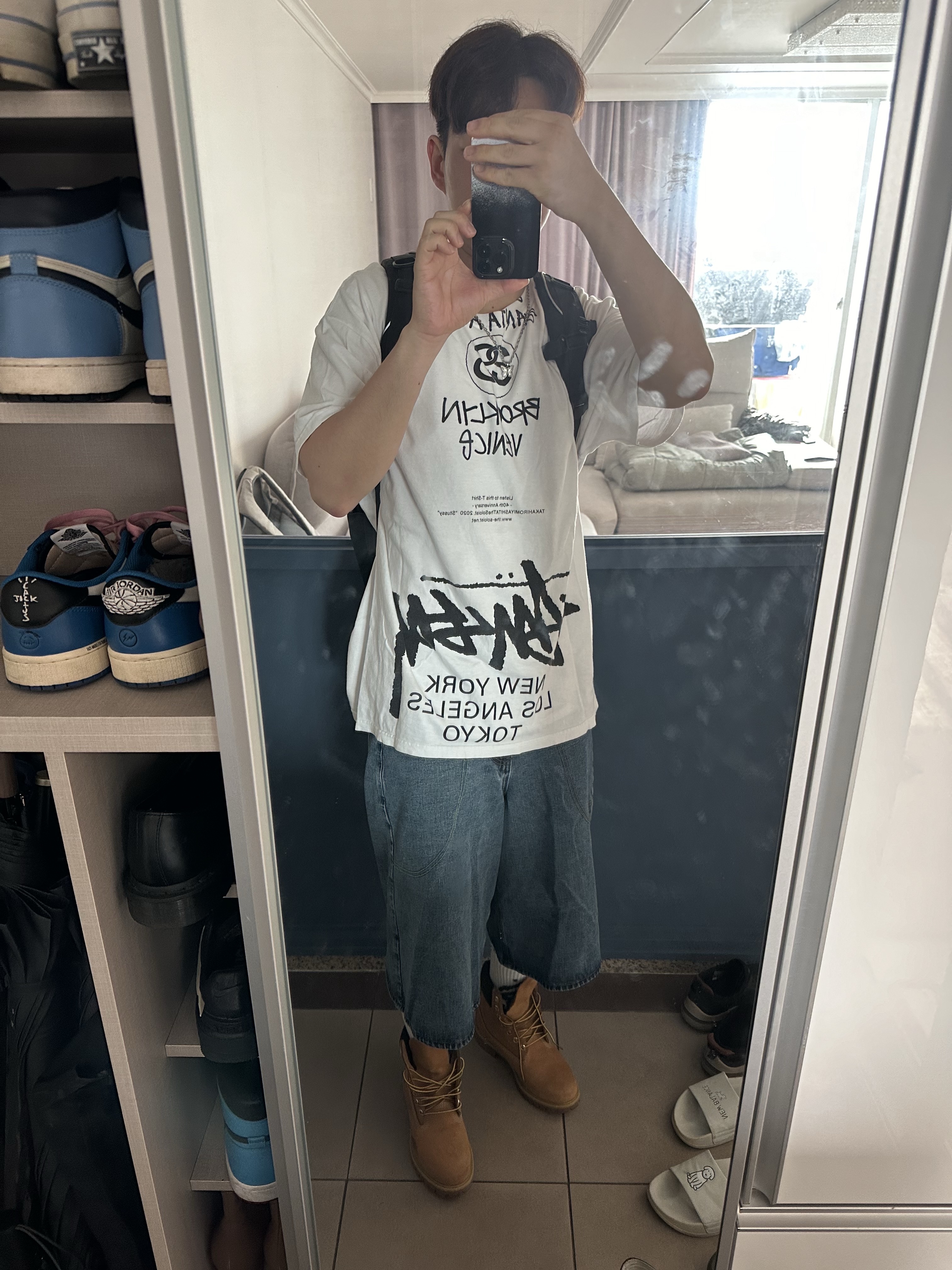 Timberland Premium 6 inch Waterproof Boot Wheat Nubuck - Wide, Stussy x Takahiromiyashita The Soloist 40 WT T-Shirt 착용 스타일