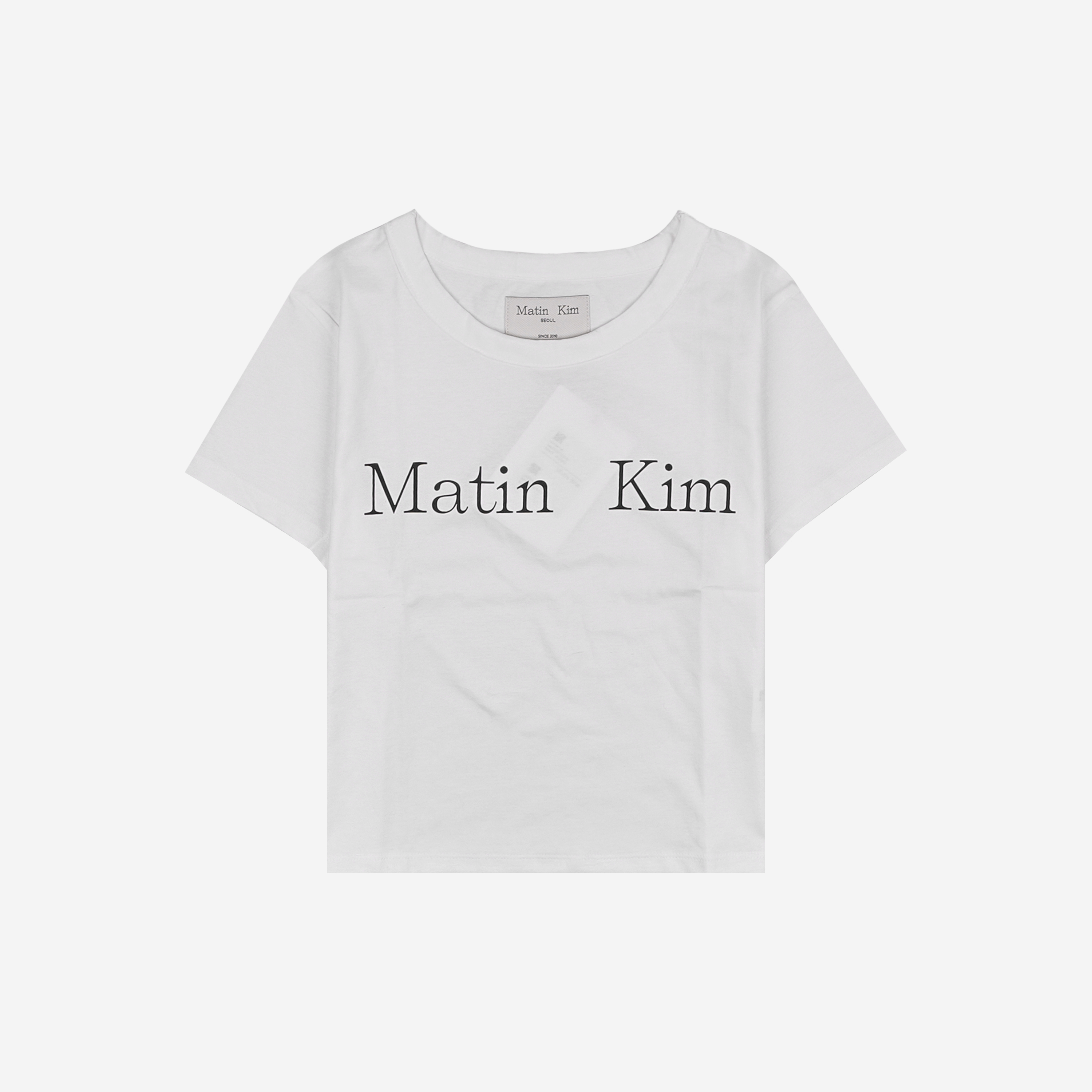 (W) Matin Kim Logo Crop Top White