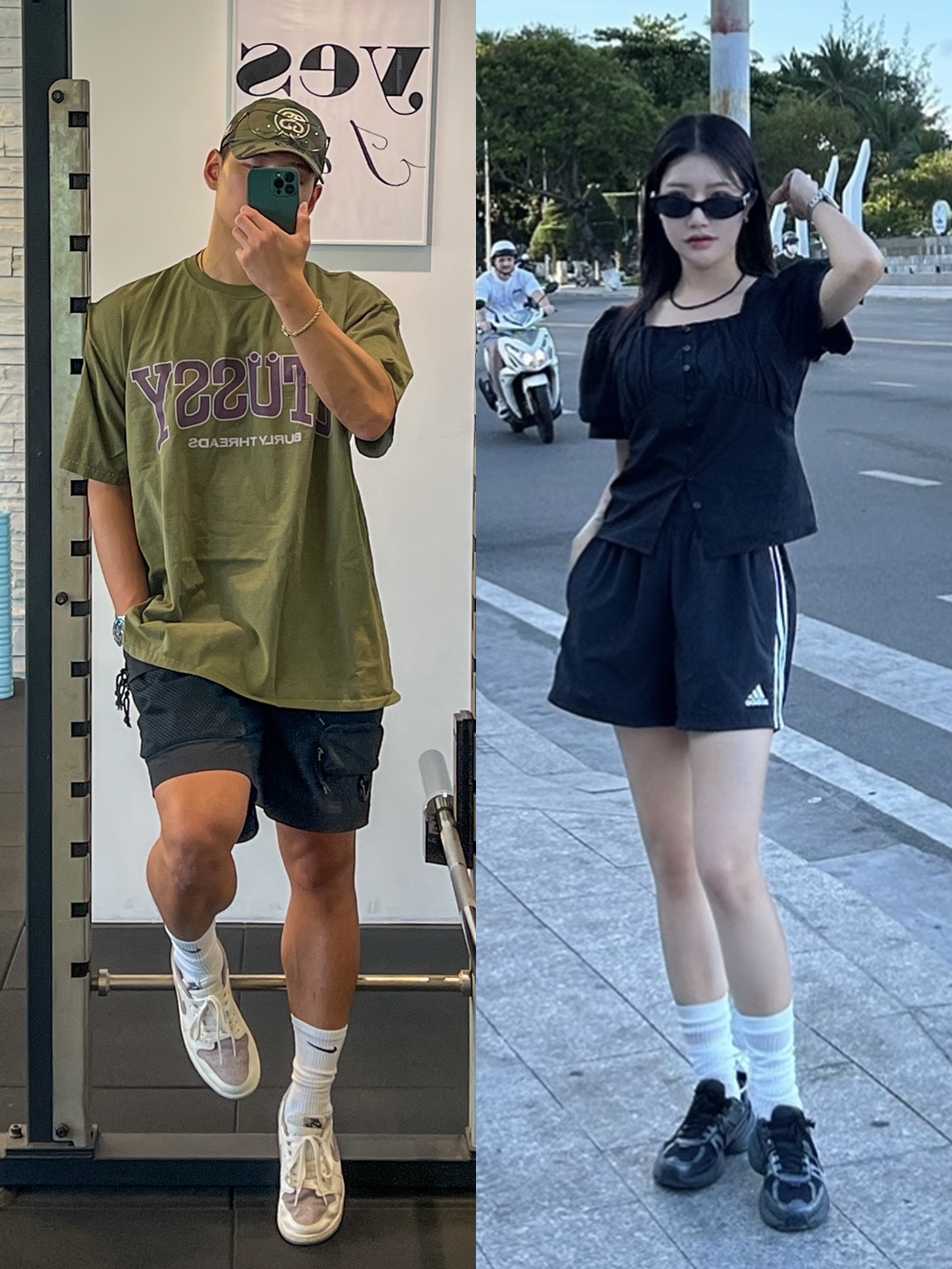 Stussy Stock Water Shorts Black, Adidas Adicolor Classic Sprinter Shorts Black - KR Sizing 착용 스타일 - 3