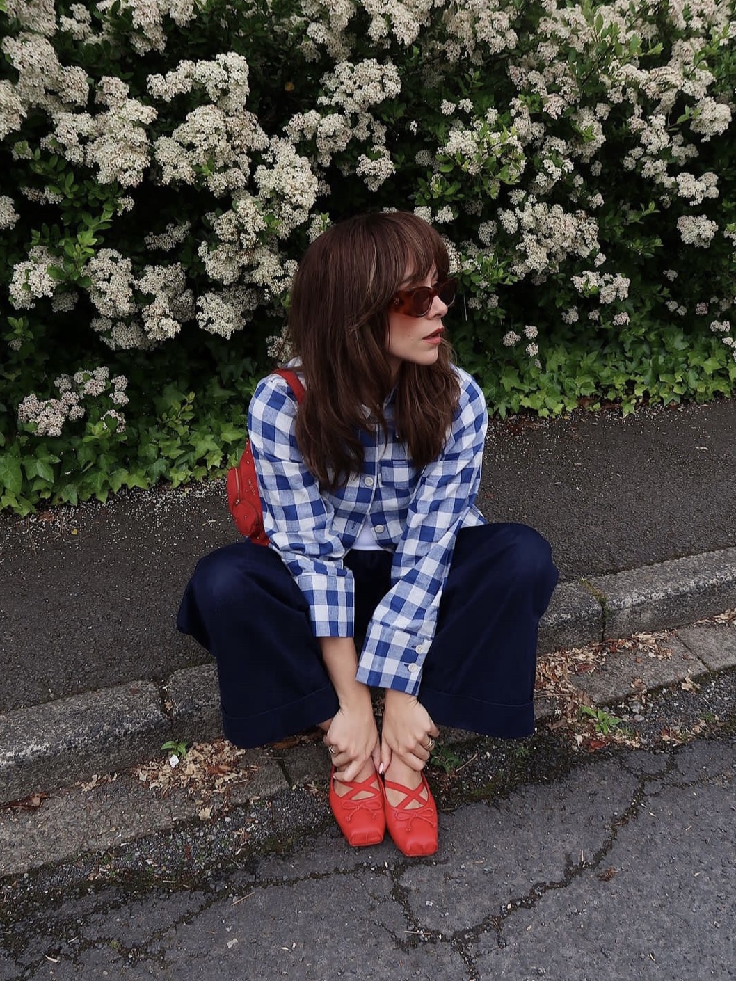 Baum und Pferdgarten Miluna Blue Sailor Check - 24FW 착용 스타일
