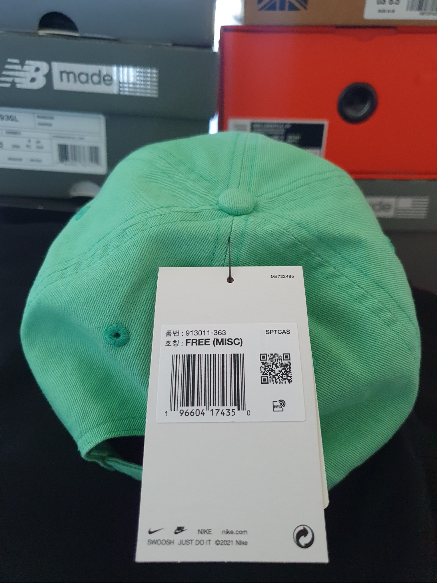 Nike Heritage 86 Futura Washed Cap Spring Green 착용 스타일 - 2