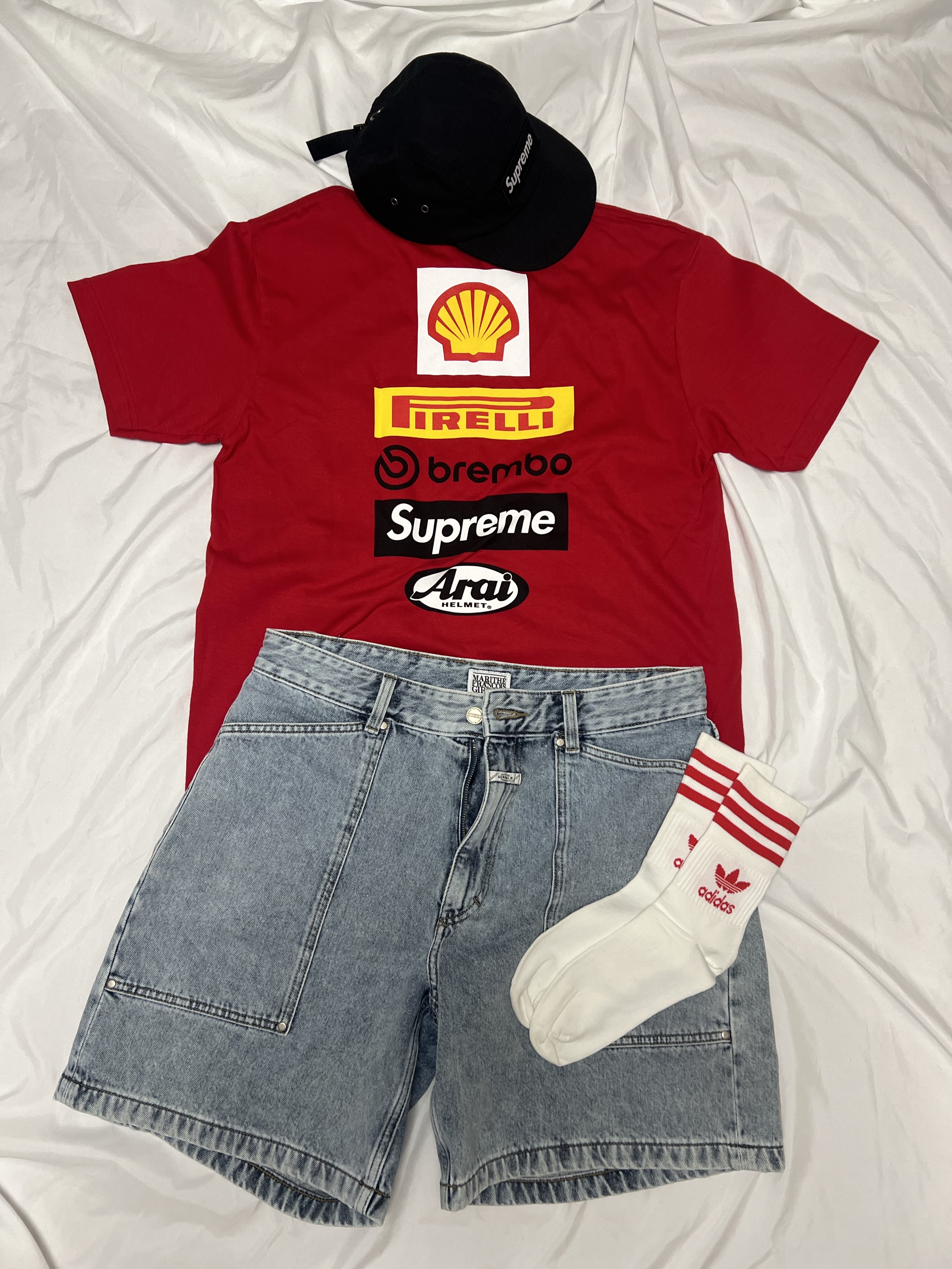 Supreme x Ducati Logos T-Shirt Red - 24SS, Nike x Supreme Air Force 1 Low White 착용 스타일 - 1