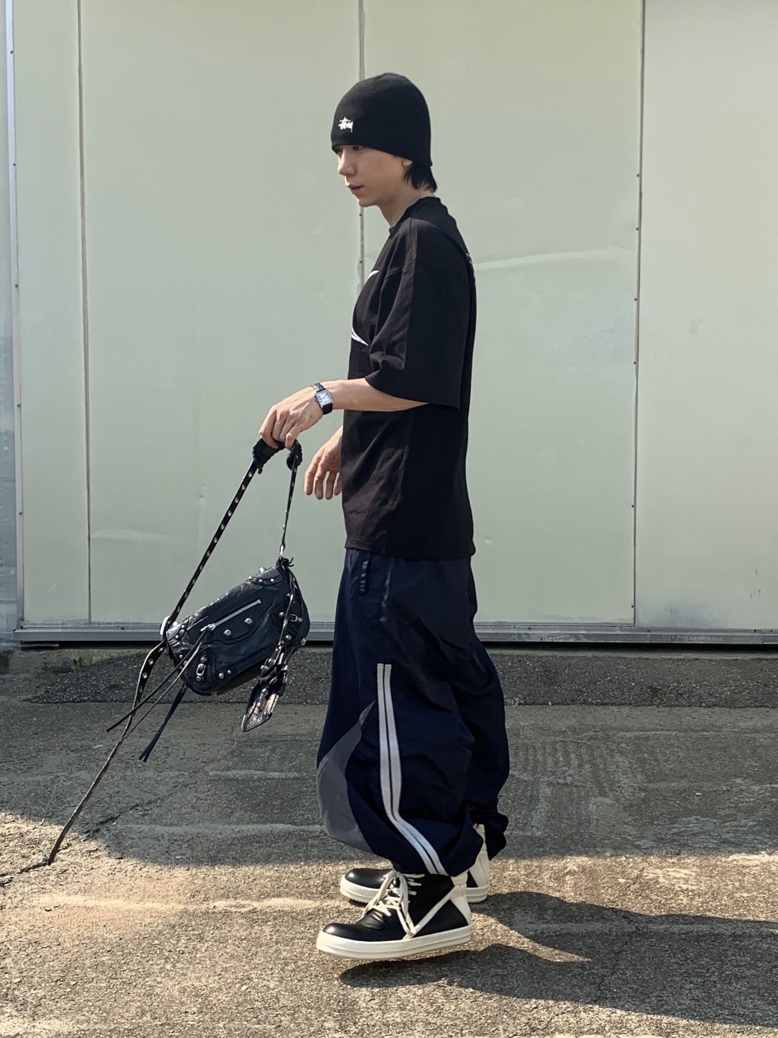 Stussy Basic Skullcap Beanie Black, Rick Owens Geobasket Full Grain Calf Leather Strobe Sneakers Black Milk White 착용 스타일 - 2