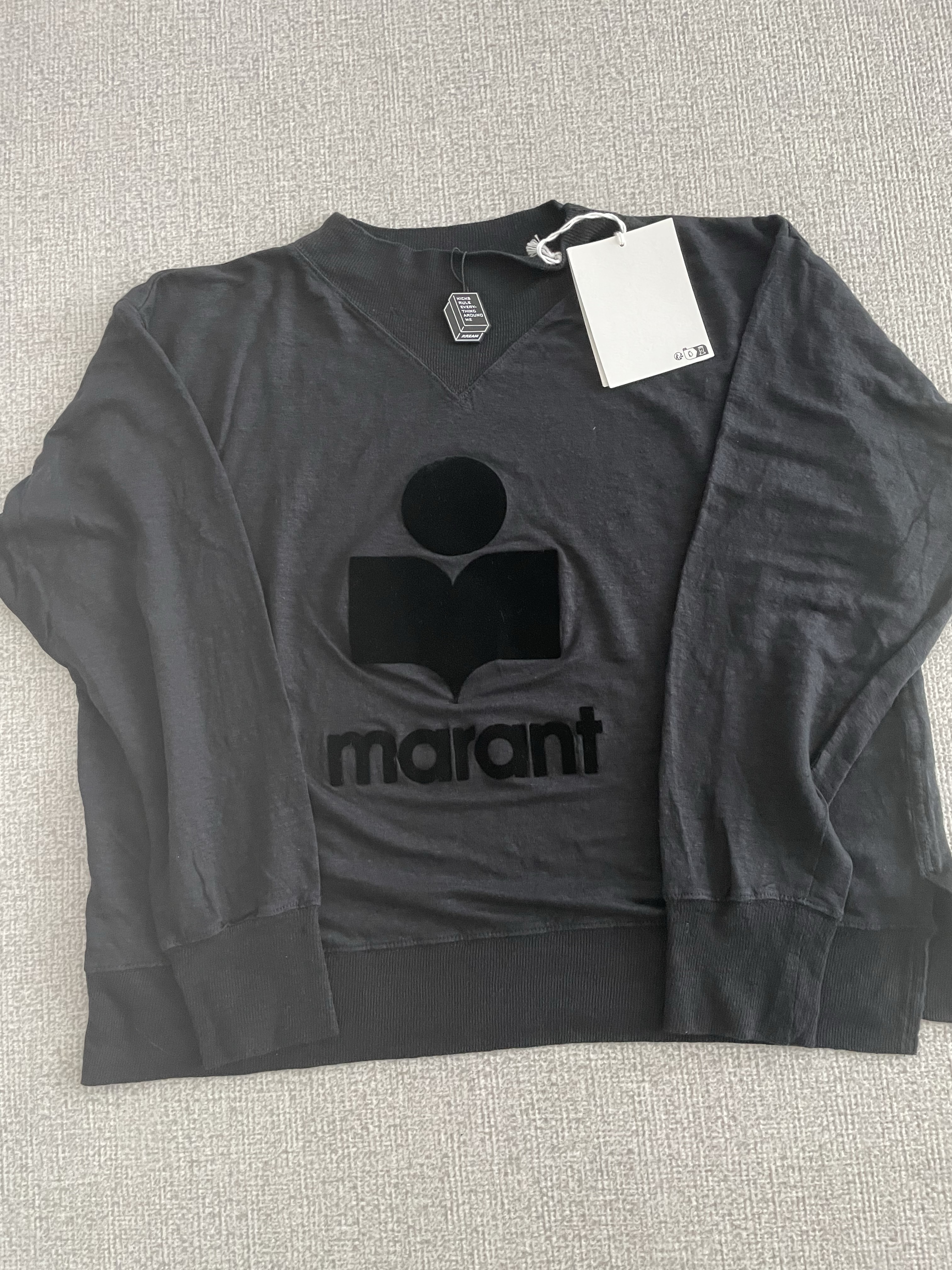 (W) Isabel Marant Kilsen Logo LS T-Shirt Black - 23SS 착용 스타일
