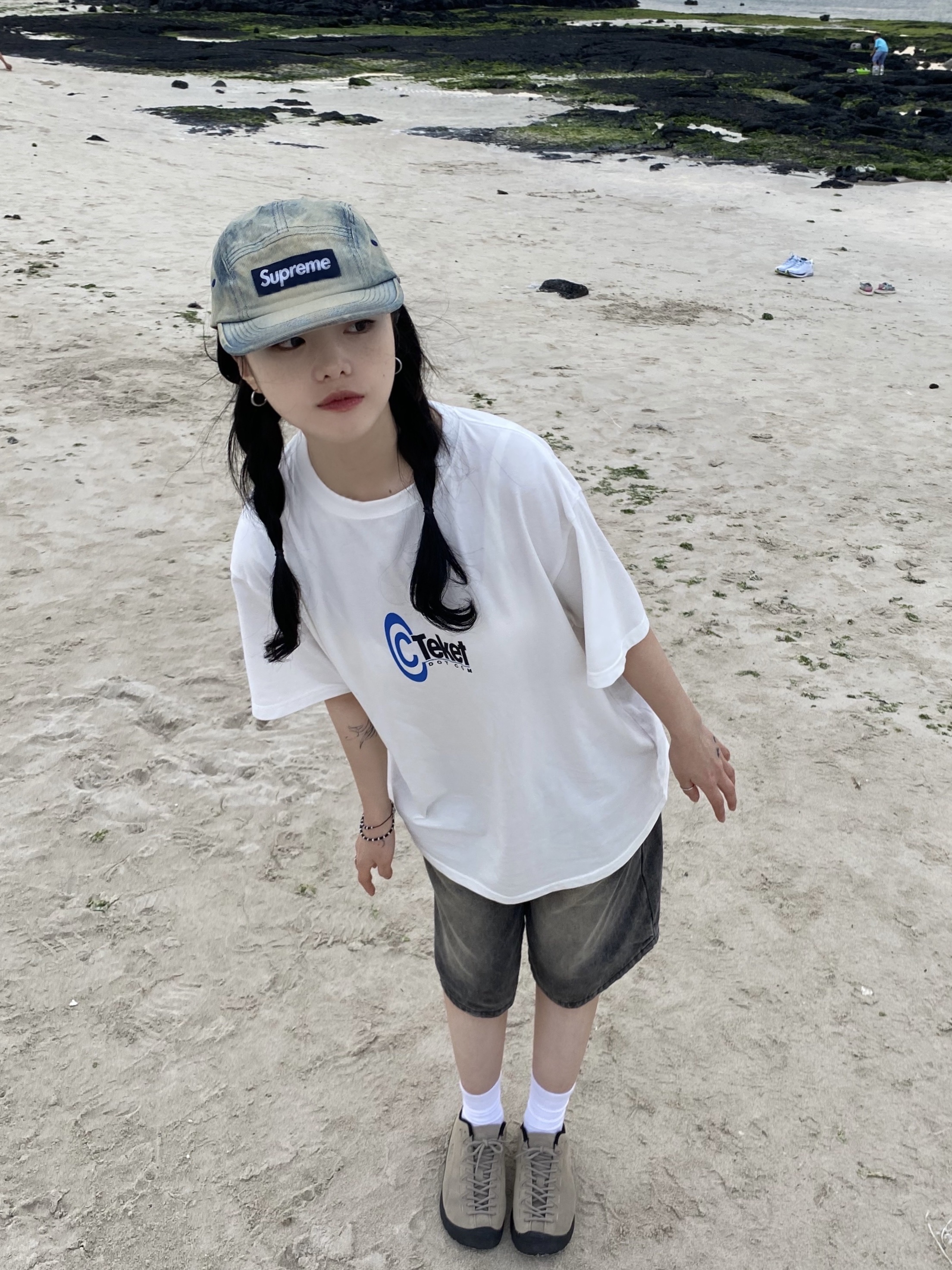Supreme Washed Chino Twill Camp Cap Dirty Indigo - 24SS 착용 스타일