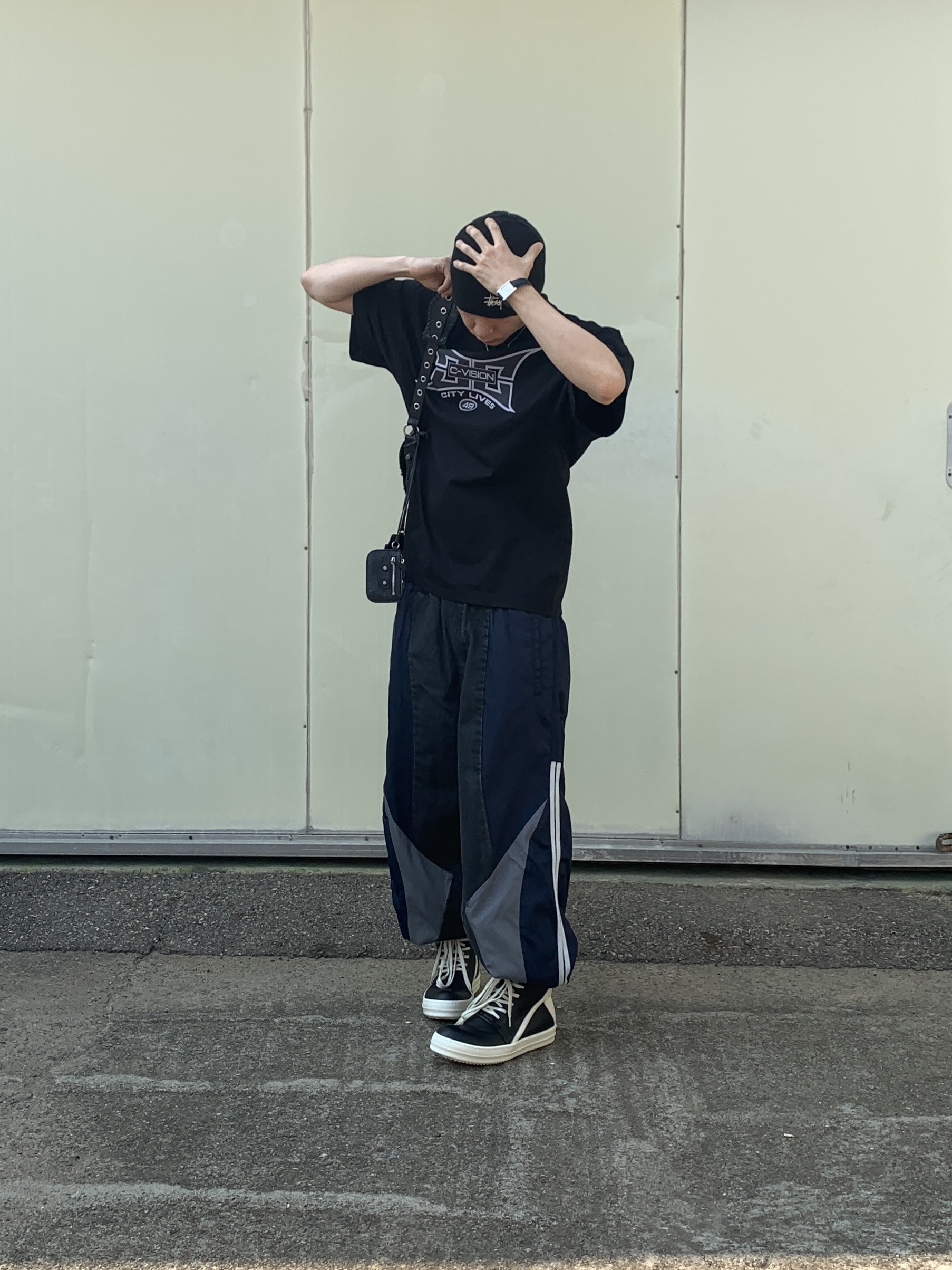 Stussy Basic Skullcap Beanie Black, Rick Owens Geobasket Full Grain Calf Leather Strobe Sneakers Black Milk White 착용 스타일 - 10
