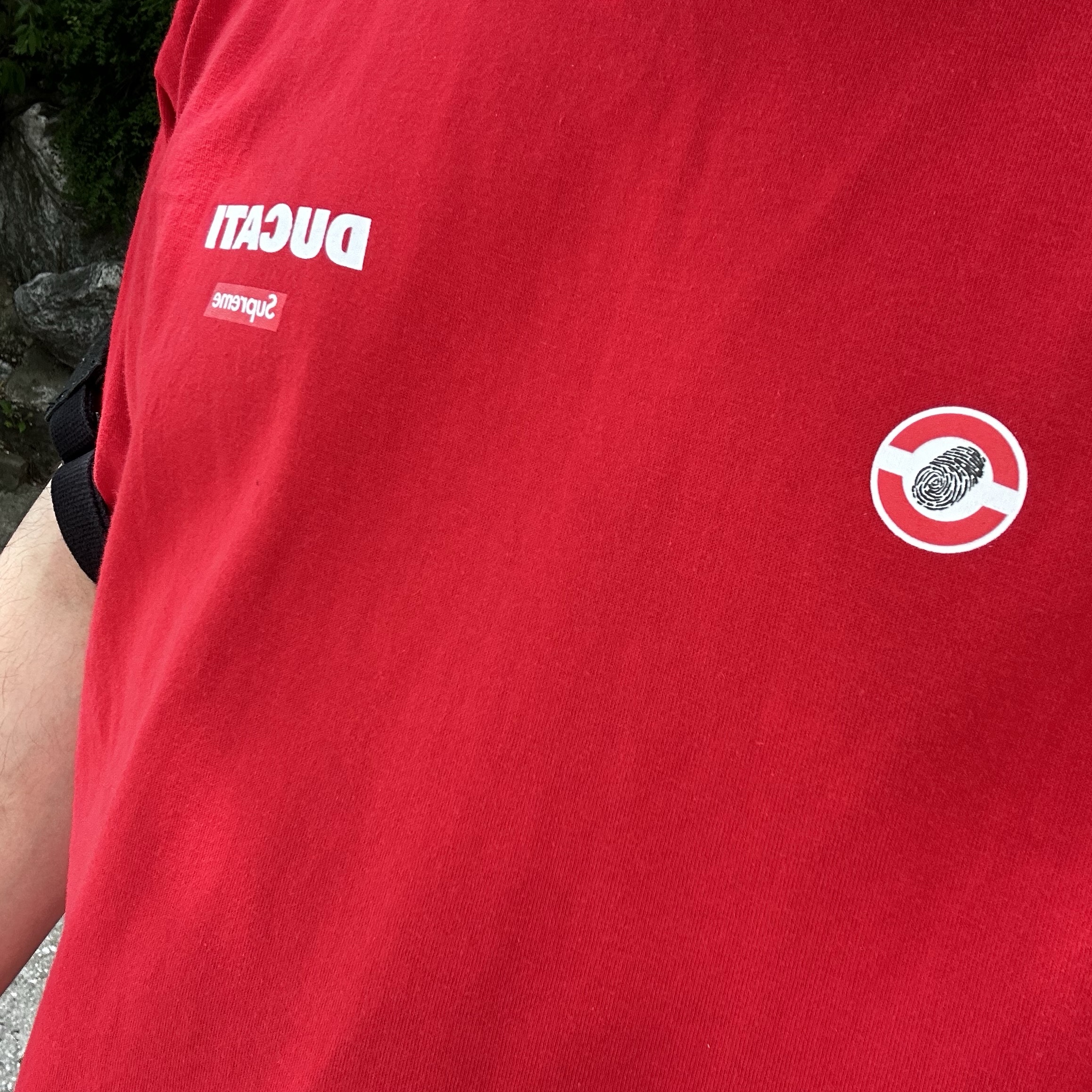 Supreme x Ducati Logos T-Shirt Red - 24SS 착용 스타일