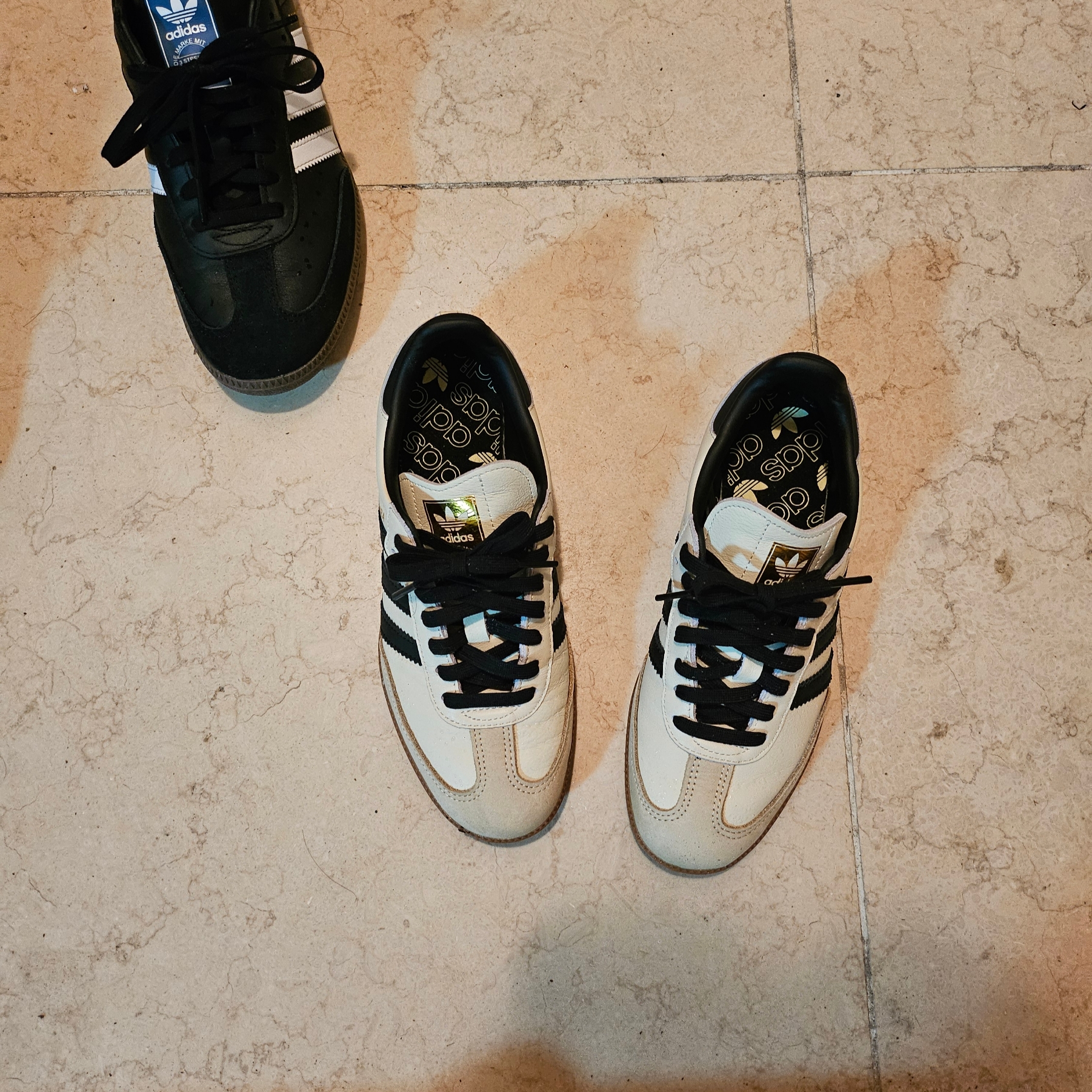 (W) Adidas Samba OG Cream White Core Black 착용 스타일