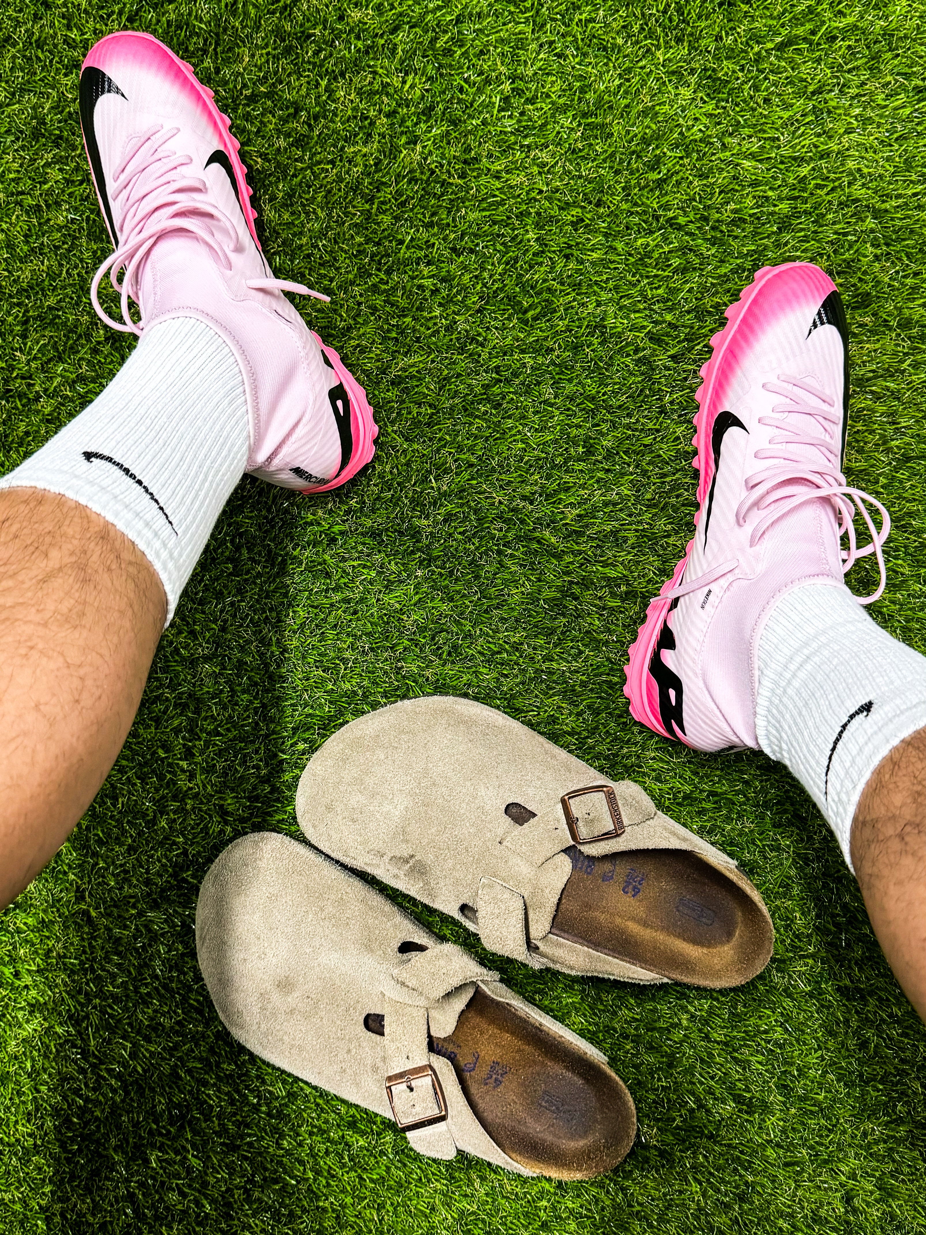 Nike Zoom Mercurial Superfly 9 Academy TF Pink Foam Black, Birkenstock Boston Soft Footbed Taupe - Regular 착용 스타일