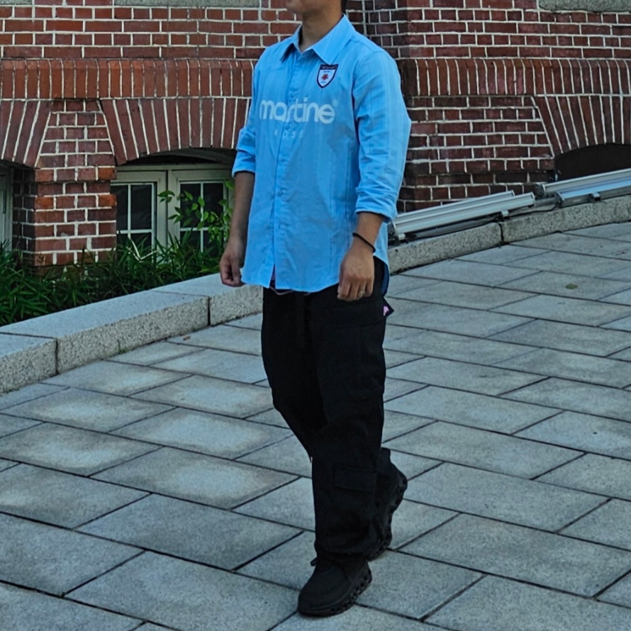 Nike x Martine Rose Dress Shirt Psychic Blue - US/EU 착용 스타일