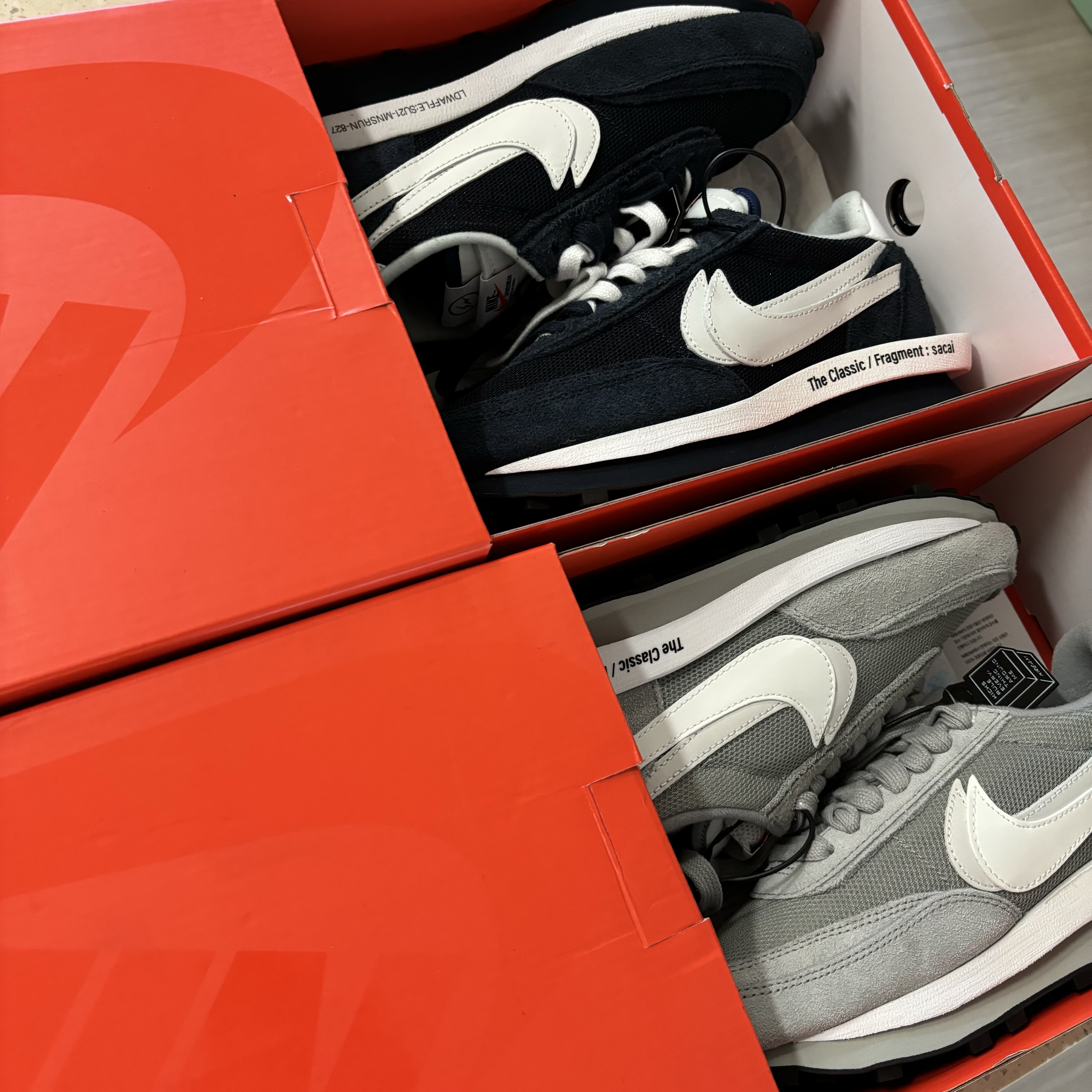Nike x Sacai x Fragment LDWaffle Light Smoke Grey 착용 스타일