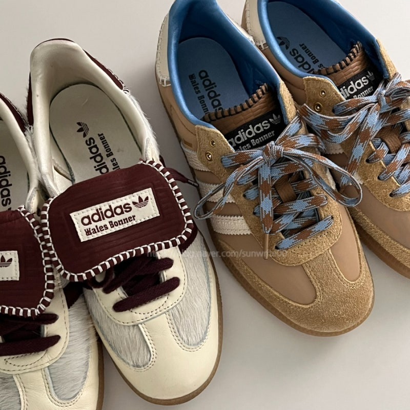 Adidas x Wales Bonner Samba Supplier Colour Wonder White, Adidas x Wales Bonner Pony Tonal Samba Cream White Mystery Brown 착용 스타일 - 2