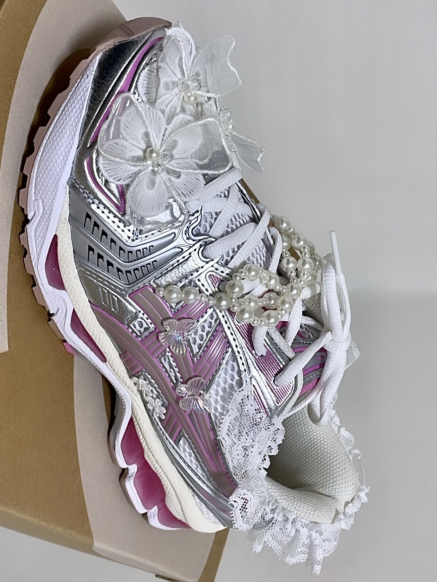 Asics Unlimited Gel-Kayano 14 White Fawn 착용 스타일 - 1