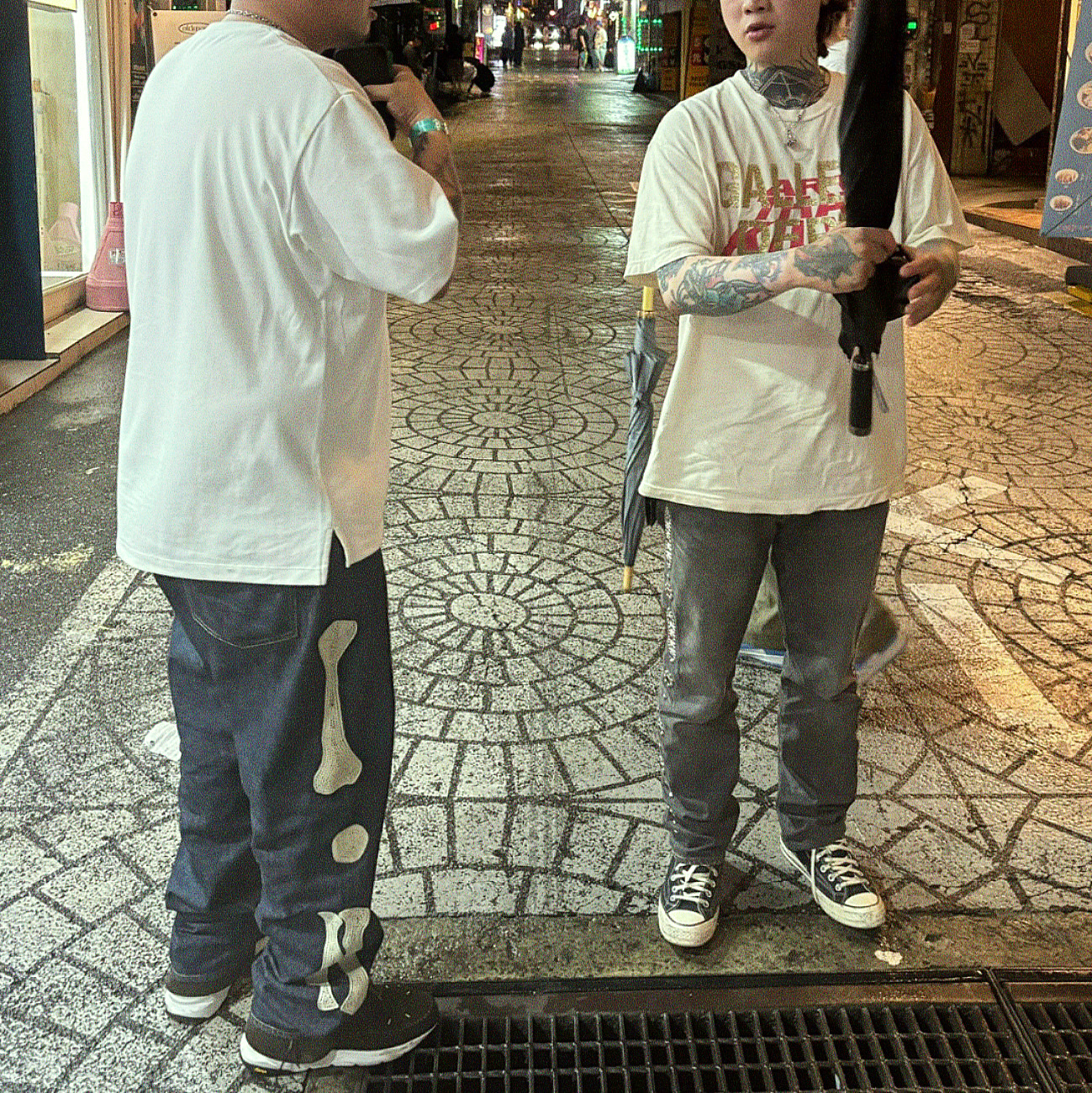 Kapital 12.5 oz. Denim Mexican Tuxedo 5P Okagilly Pants Indigo, Visvim FBT Shaman Folk Black - 23FW 착용 스타일 - 1
