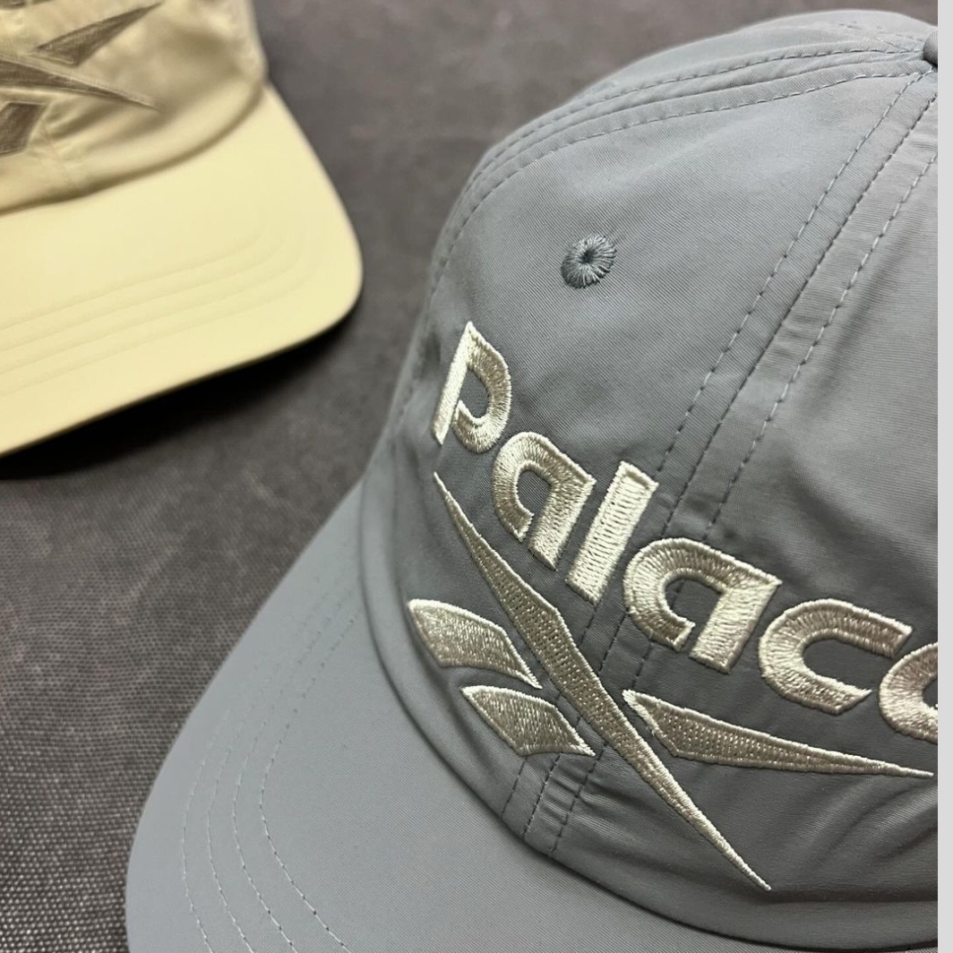 Palace x Reebok Cap Grey - 24SS, Palace x Reebok Cap Tan - 24SS 착용 스타일 - 2