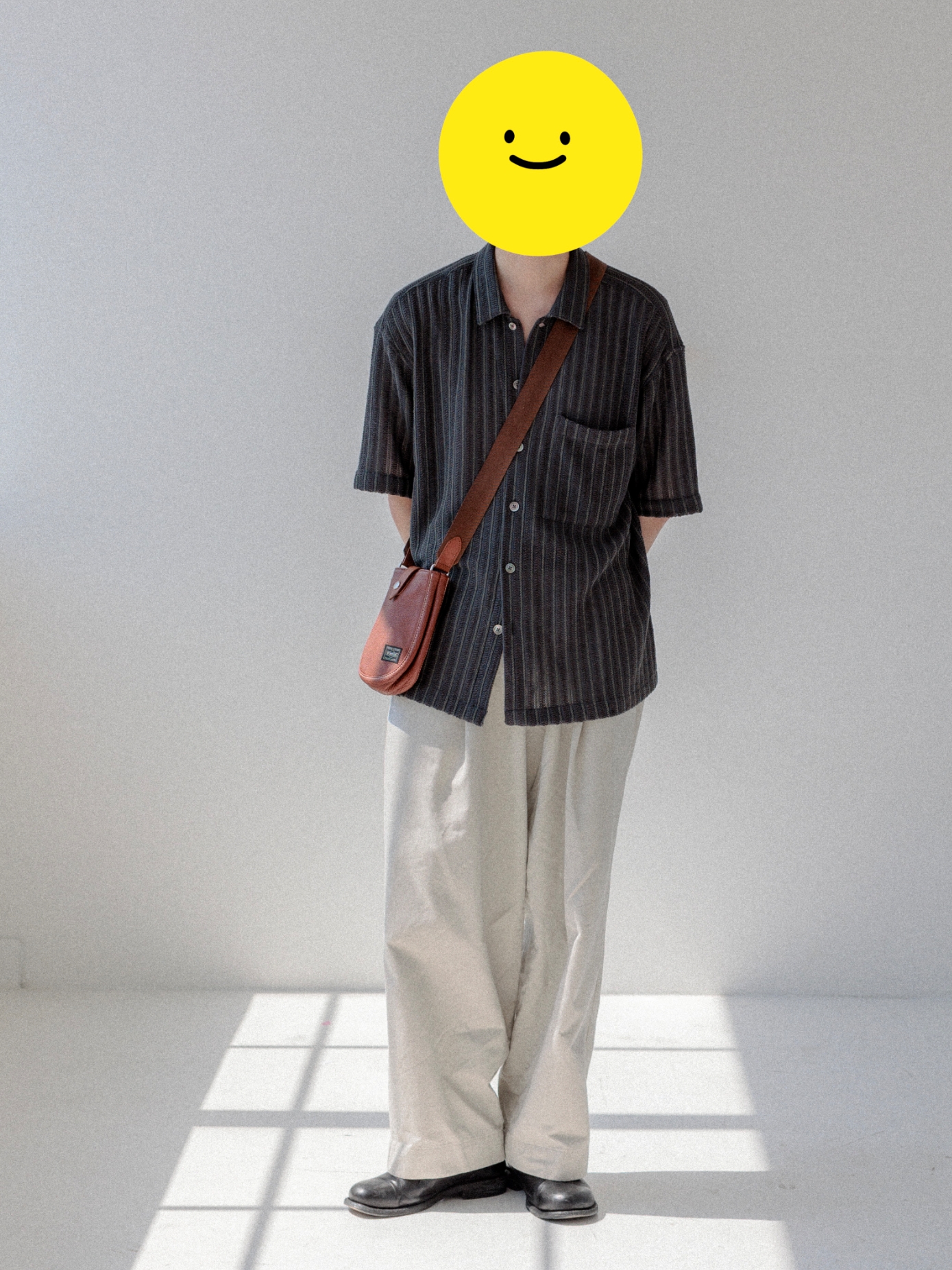 Porter Cisco Shoulder Bag S Brown 착용 스타일 - 2