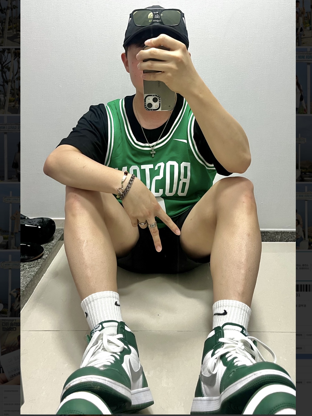 Nike Jayson Tatum Boston Celtics Icon Edition 2022/23 NBA Swingman Jersey Clover, Jordan 1 Retro High OG Gorge Green 착용 스타일