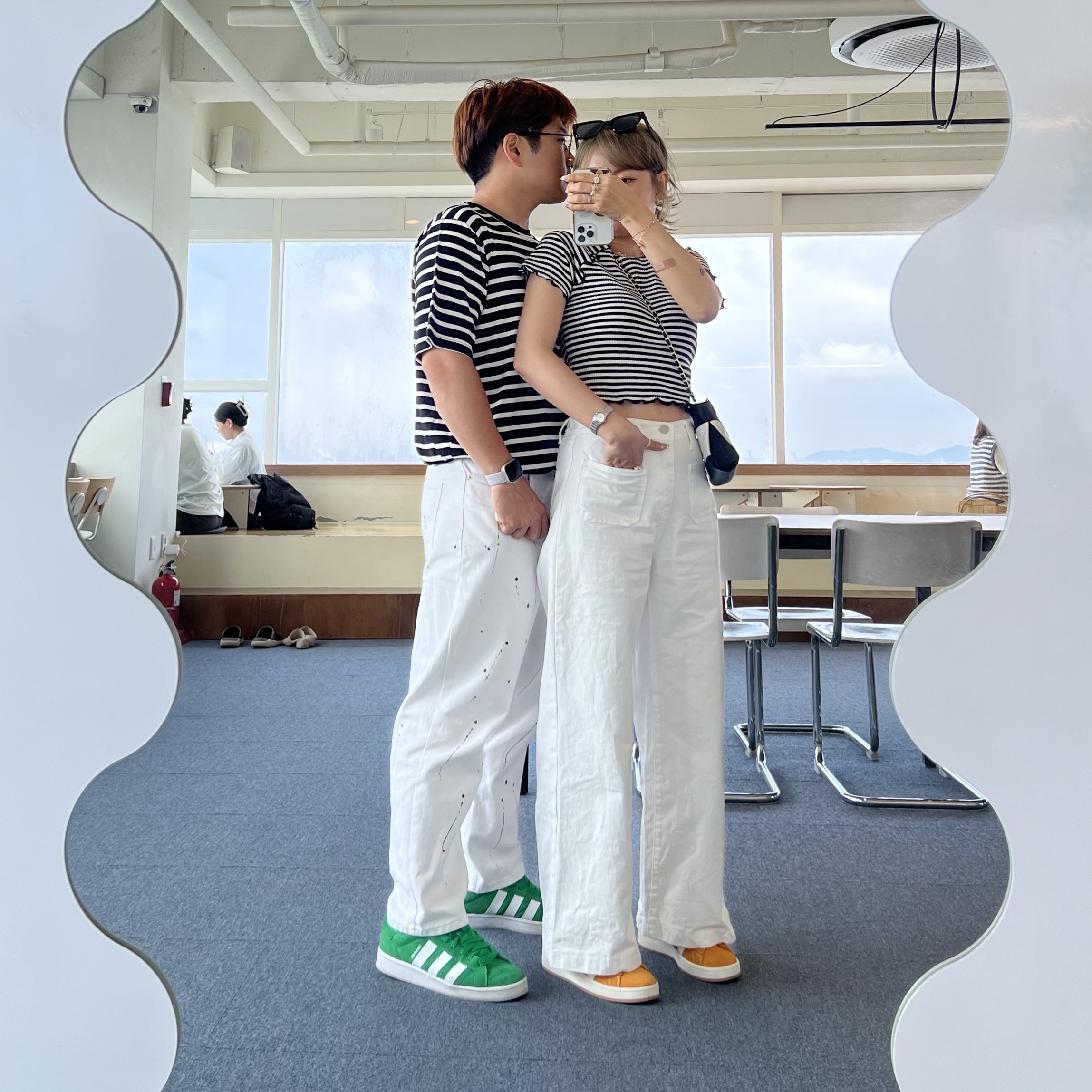 (W) Adidas Campus 00s Green Cloud White, Adidas Campus 00s Pantone White 착용 스타일 - 2