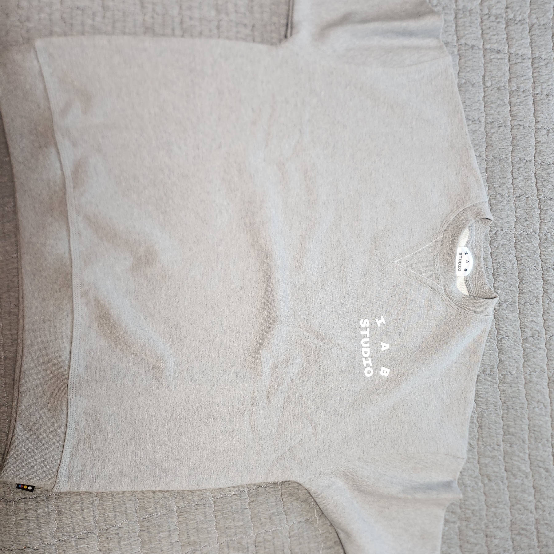 IAB Studio Heavy Short Sleeve Sweatshirt Gray - 23FW 착용 스타일
