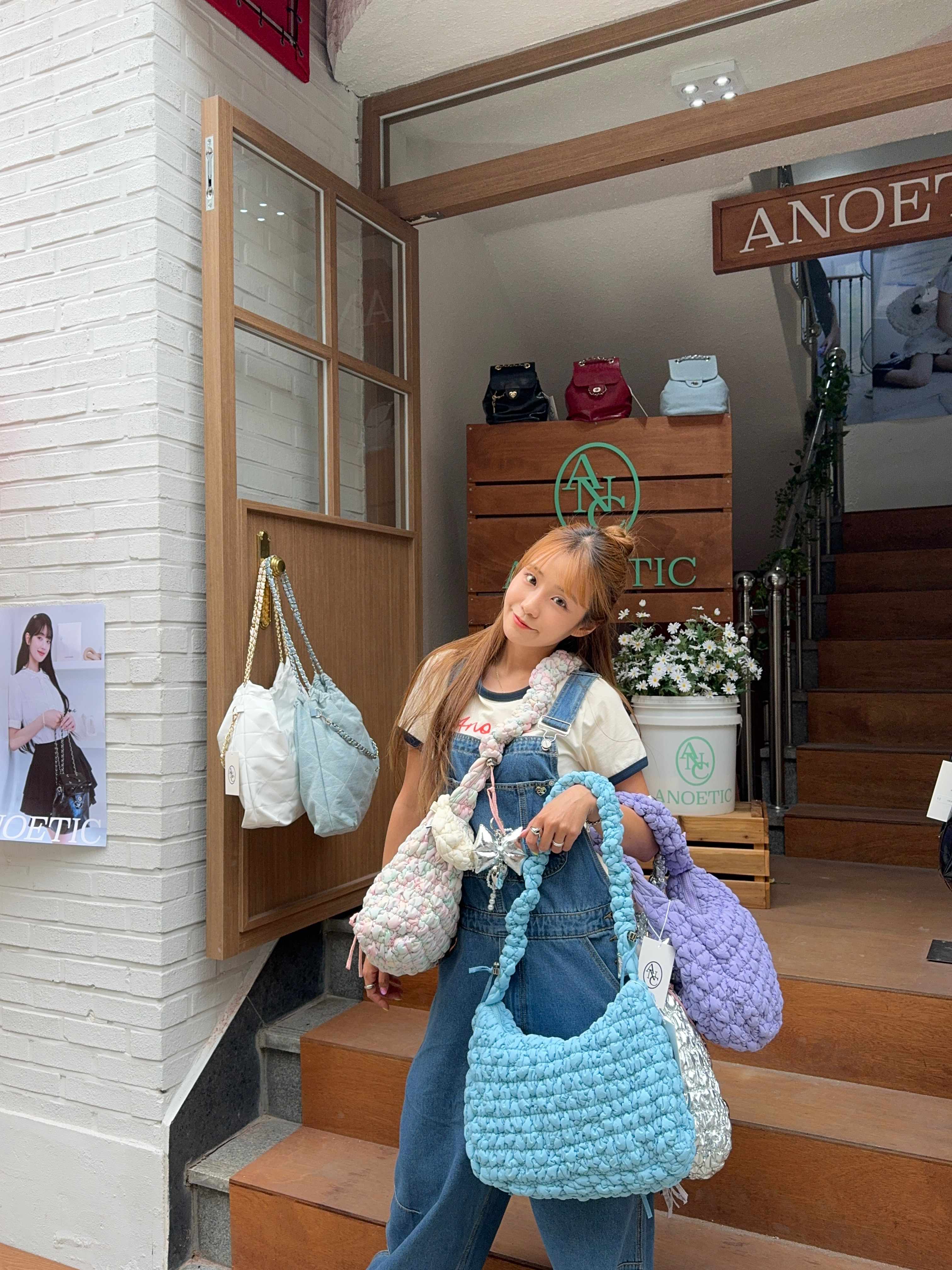 Anoetic Half Moon Cloud Bag Purple, Anoetic Anc Ribbon Cloud Bag Candy Lush 착용 스타일 - 6