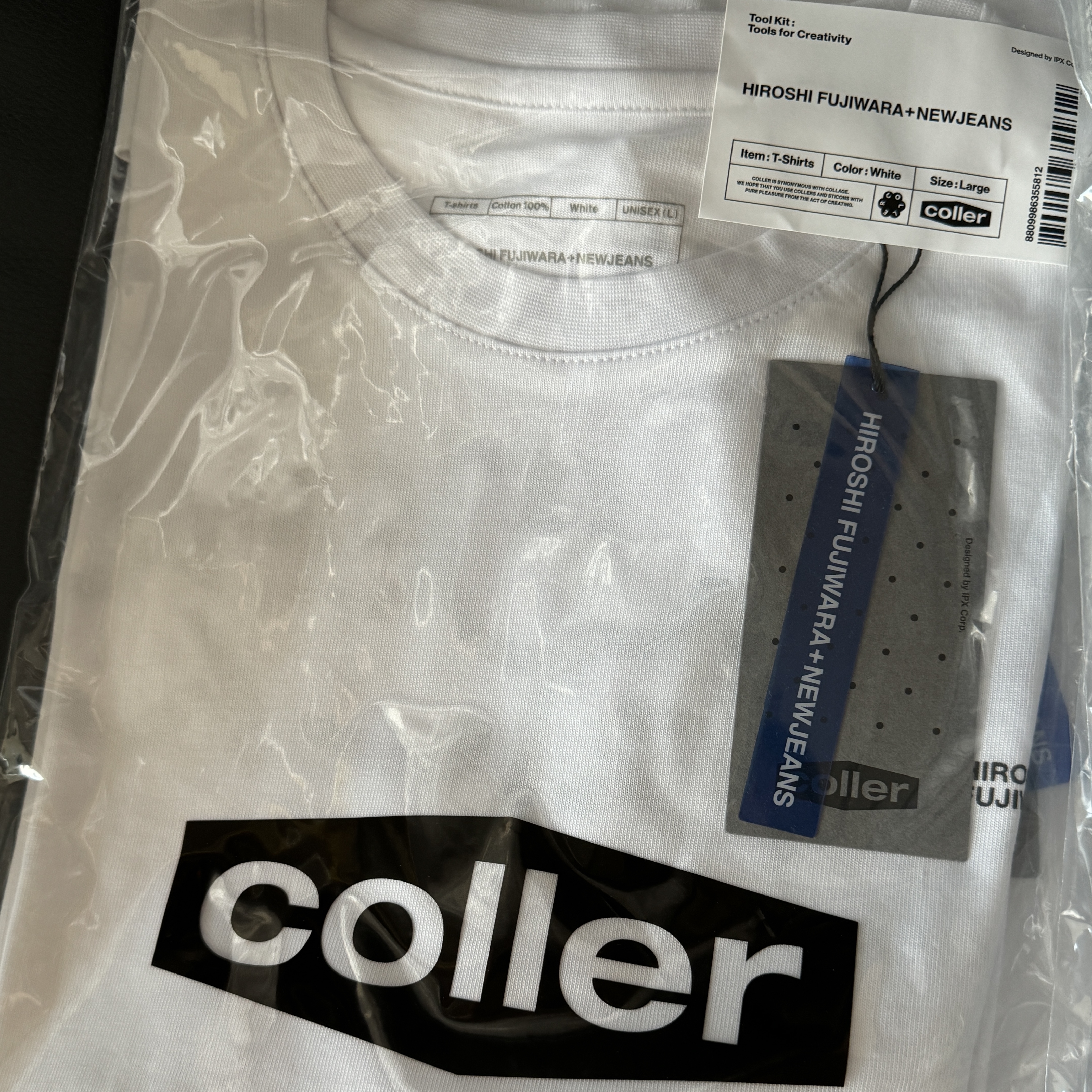 NewJeans x Hiroshi Fujiwara Coller T-Shirt White Ver. 2 착용 스타일
