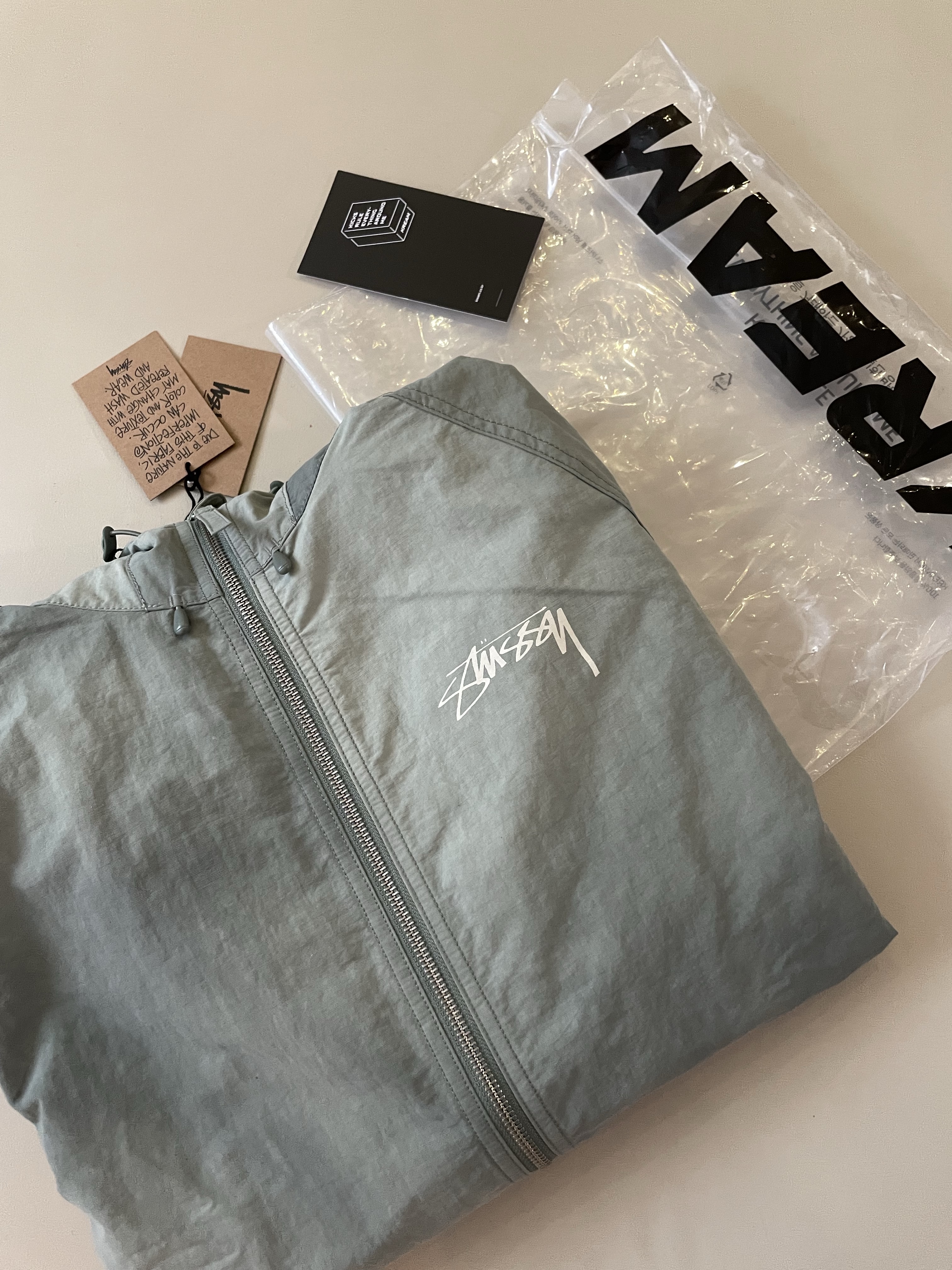 Stussy Wave Dye Beach Shell Jacket Sage ์ฐฉ์ฉ ์คํ์ผ - 1