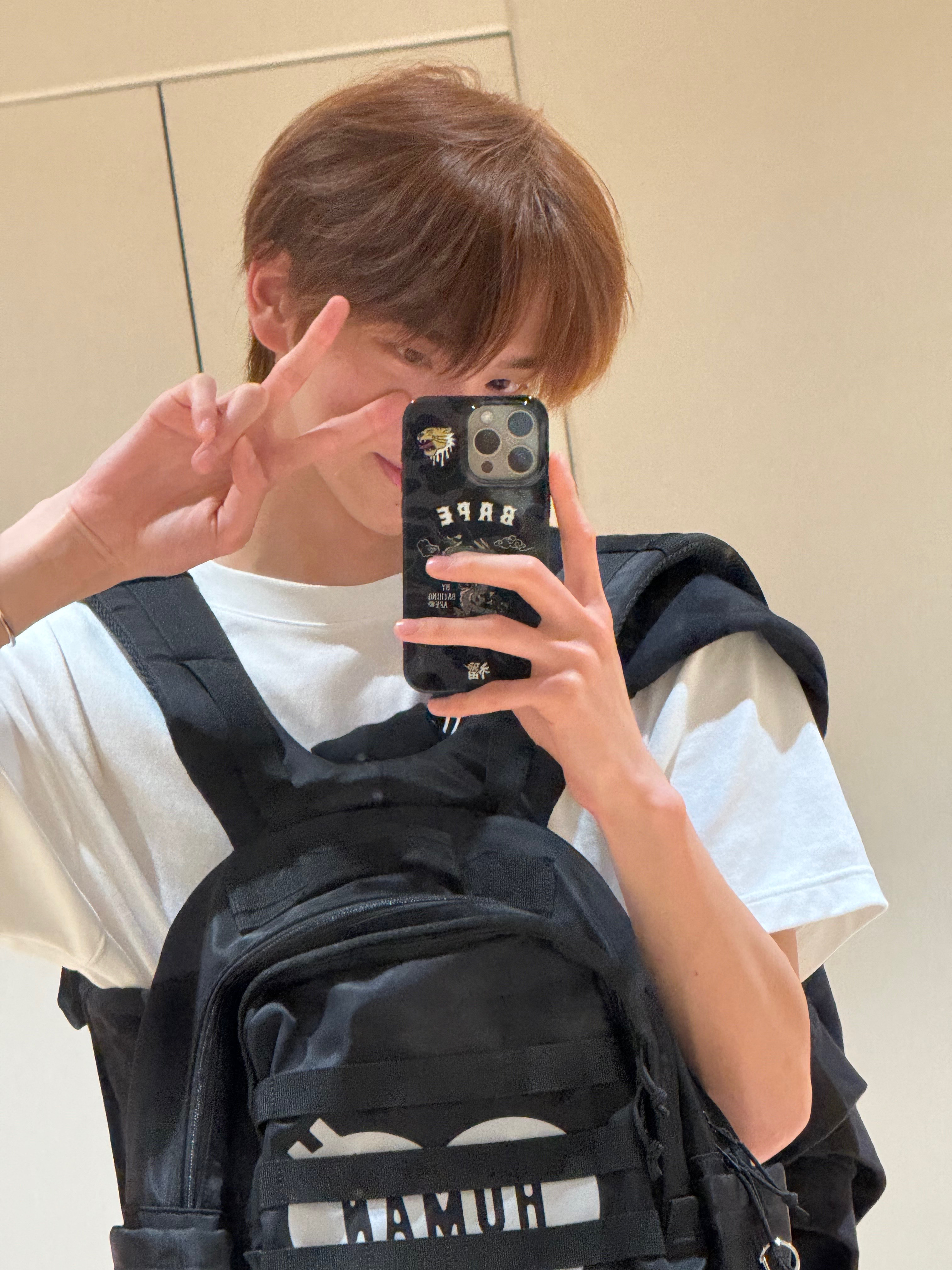 Human Made Military Backpack Black 착용 스타일 - 2