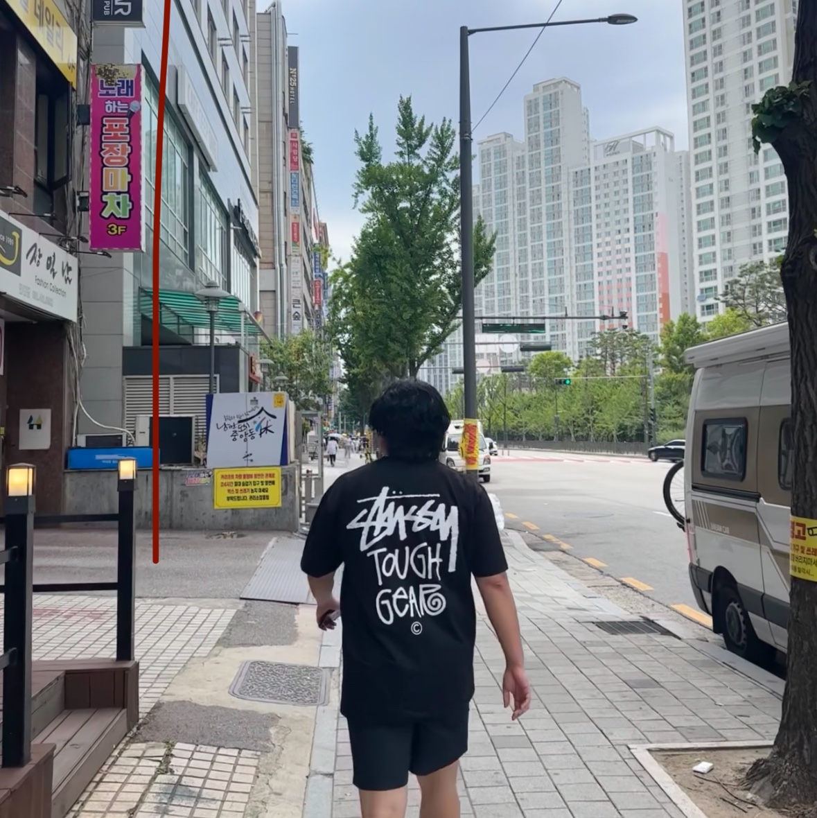 Stussy Tough Gear T-Shirt Black 착용 스타일