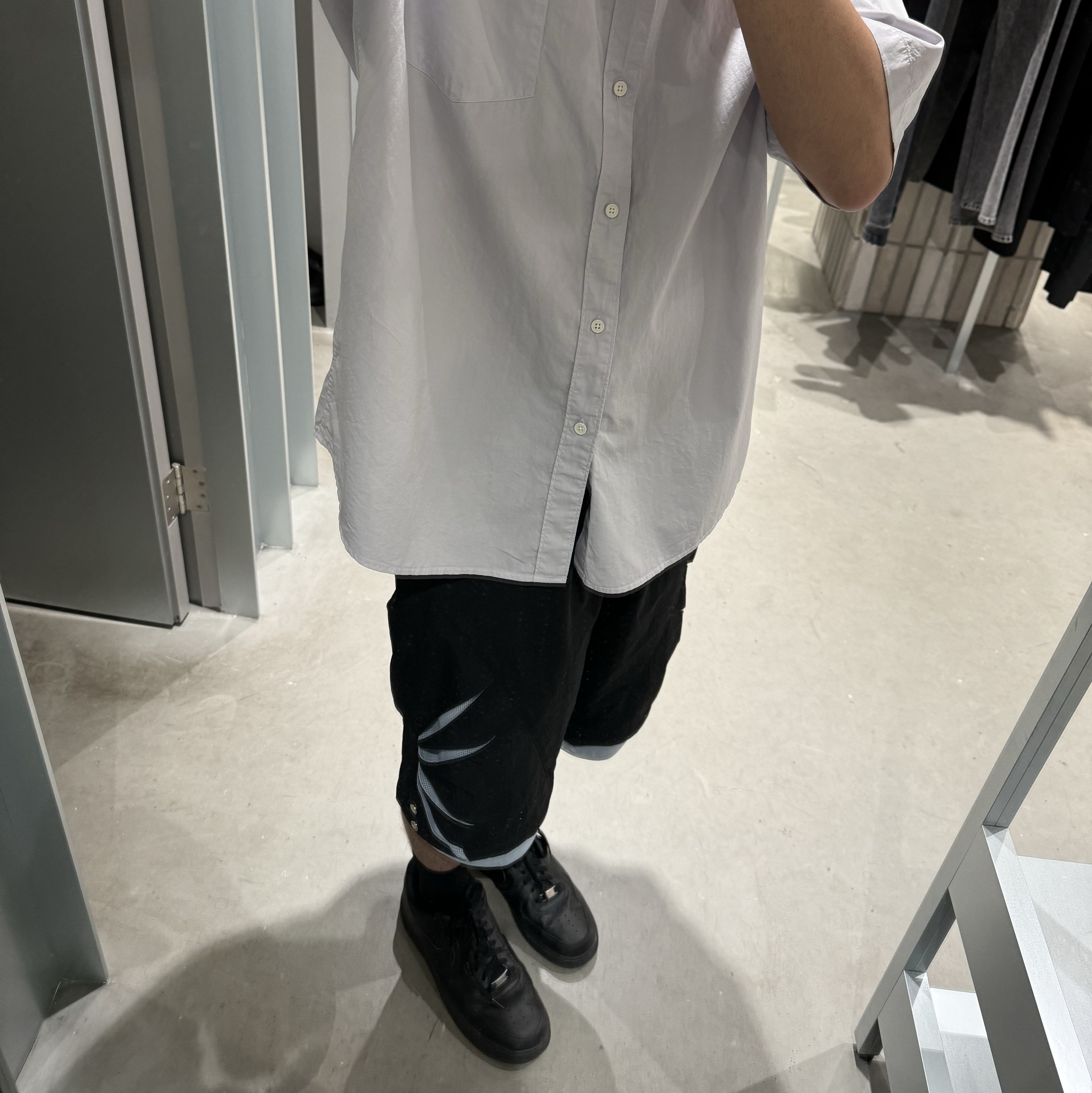 Sansan Gear Cut Off Mesh Shorts Black - 24SS 착용 스타일