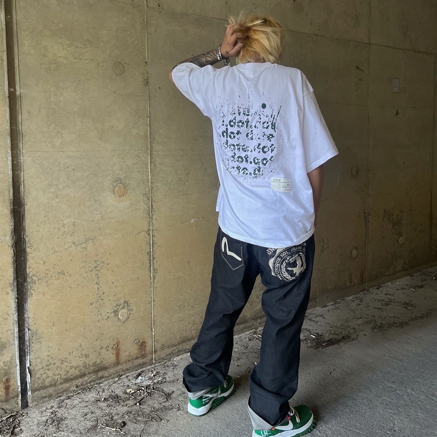 Nike x Off-White Air Force 1 Mid SP Leather Pine Green 착용 스타일 - 3