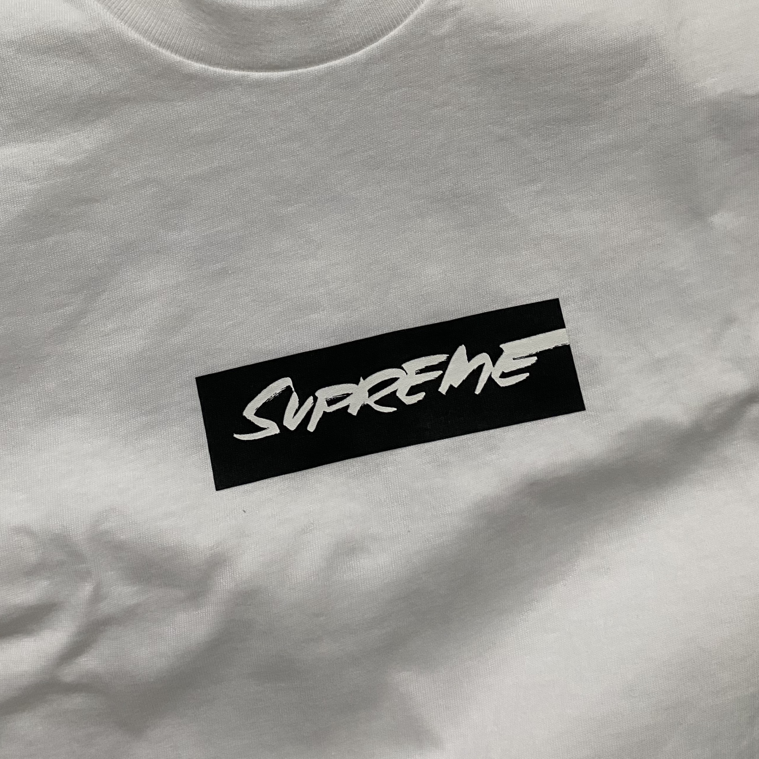 Supreme Futura Box Logo T-Shirt White - 24SS 착용 스타일 - 2