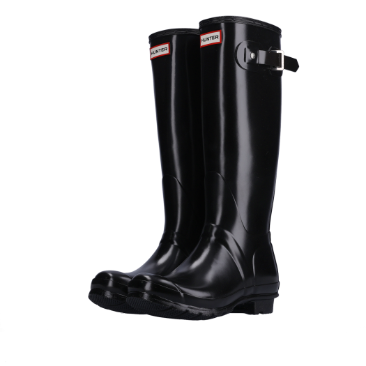 (W) Hunter Original Tall Gloss Rain Boots Black