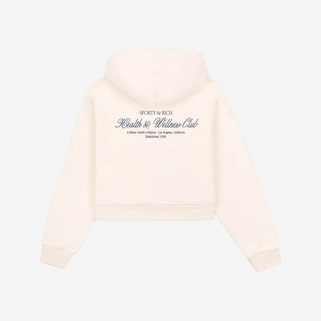 Sporty & Rich H&W Club Cropped Hoodie Cream Navy 상세 이미지 2