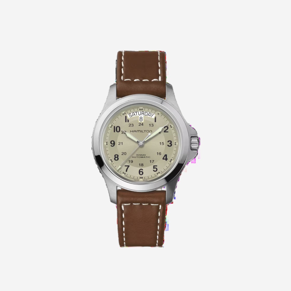 Hamilton Khaki Field King Auto 40mm Stainless Steel Cow Leather Beige 상세 이미지 1