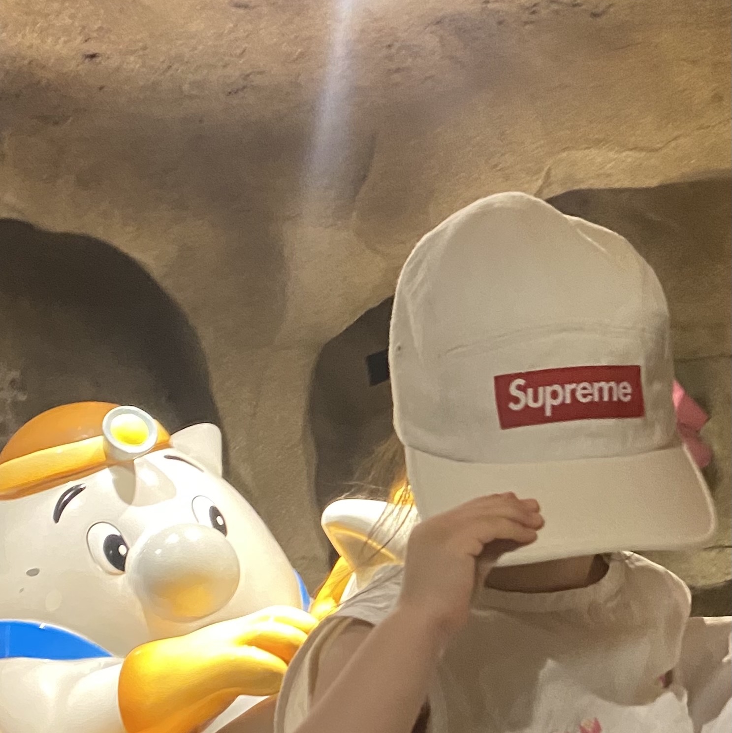 Supreme Denim Camp Cap Natural - 23SS 착용 스타일