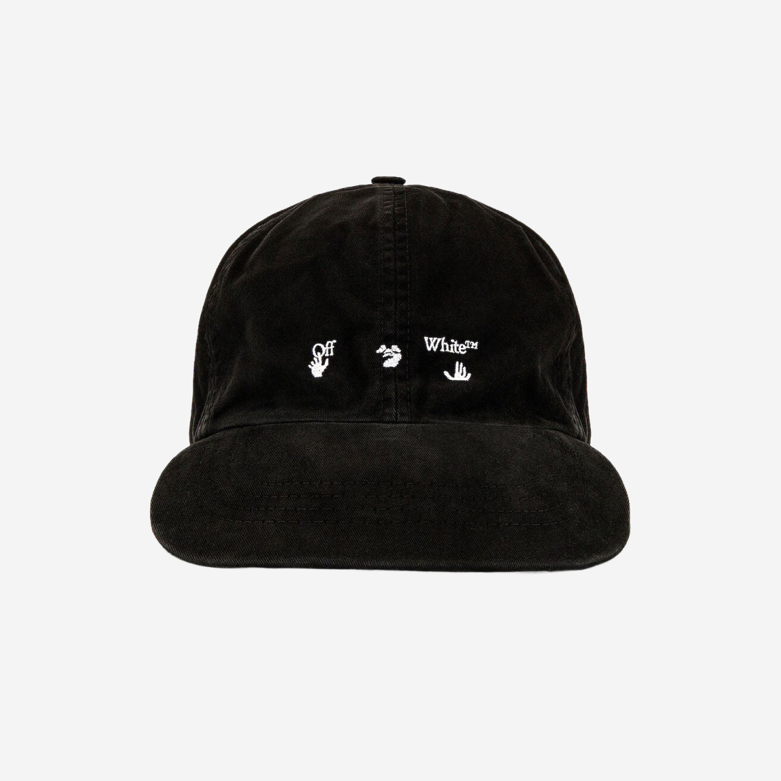 Off-White Swimming Man Embroidered Baseball Cap Black White 상세 이미지 1