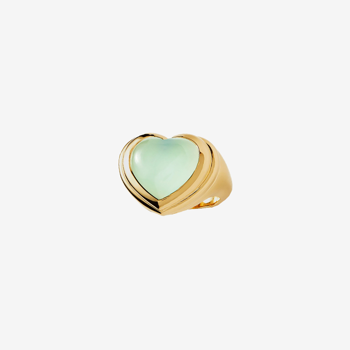 Missoma Jelly Heart Gemstone Ring Aqua Chalcedony - 24FW, Missoma Jelly Heart Gemstone Ring Pink Quartz - 24FW 착용 스타일 - 3