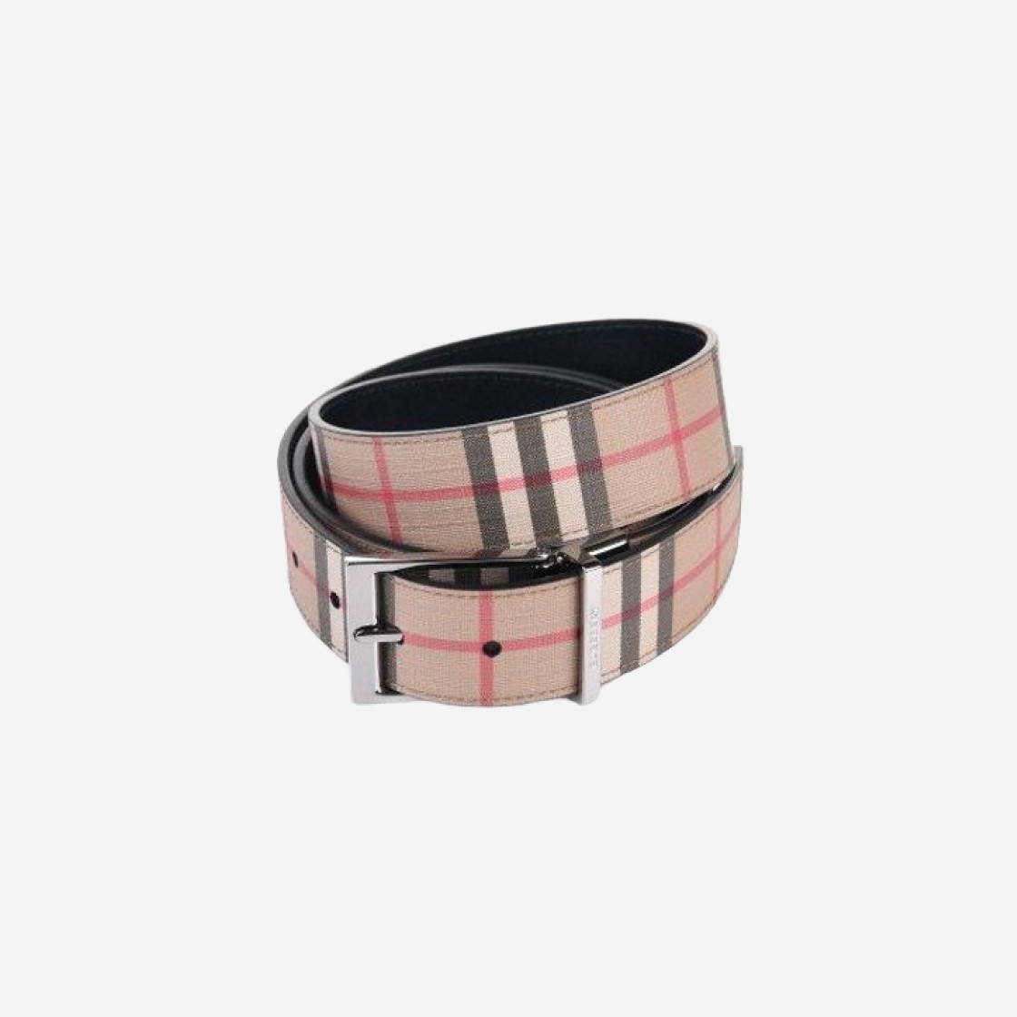 Burberry Vintage check Reversible Leather Belt Beige 상세 이미지 1