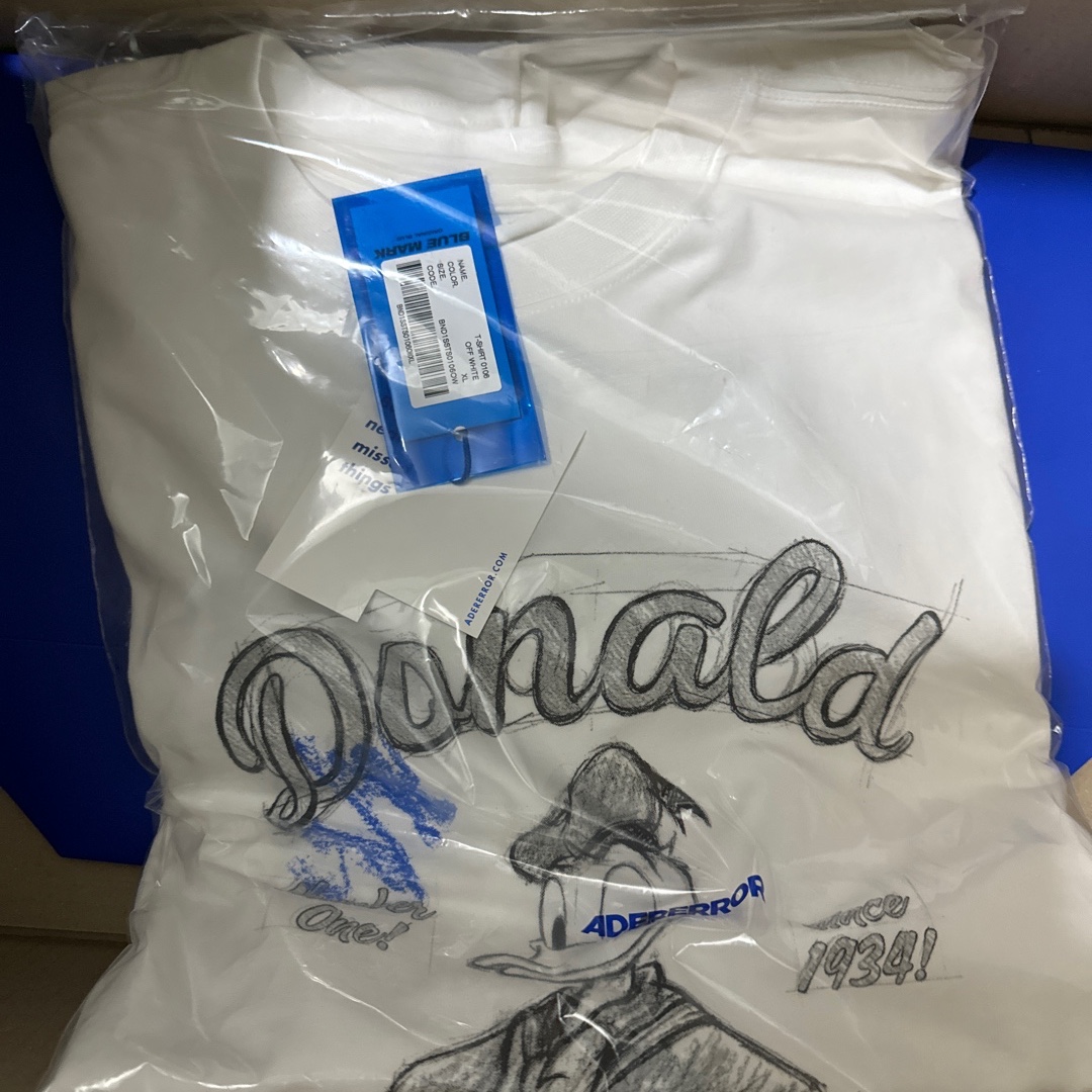 Ader Error x Disney Blue Easter Egg Game T-Shirt 01 Off White 착용 스타일
