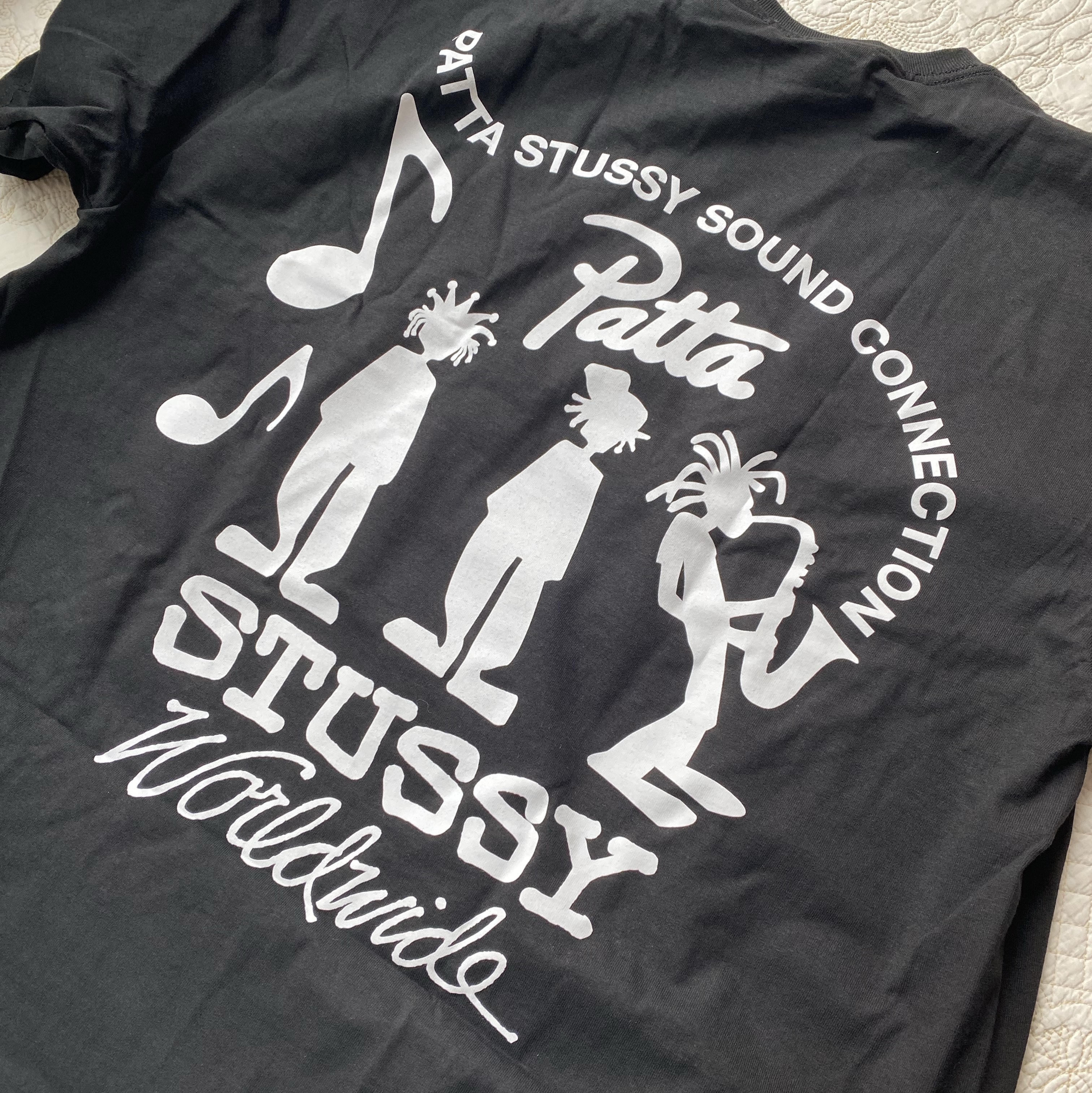 Stussy x Patta Sound Connection T-Shirt Black 착용 스타일
