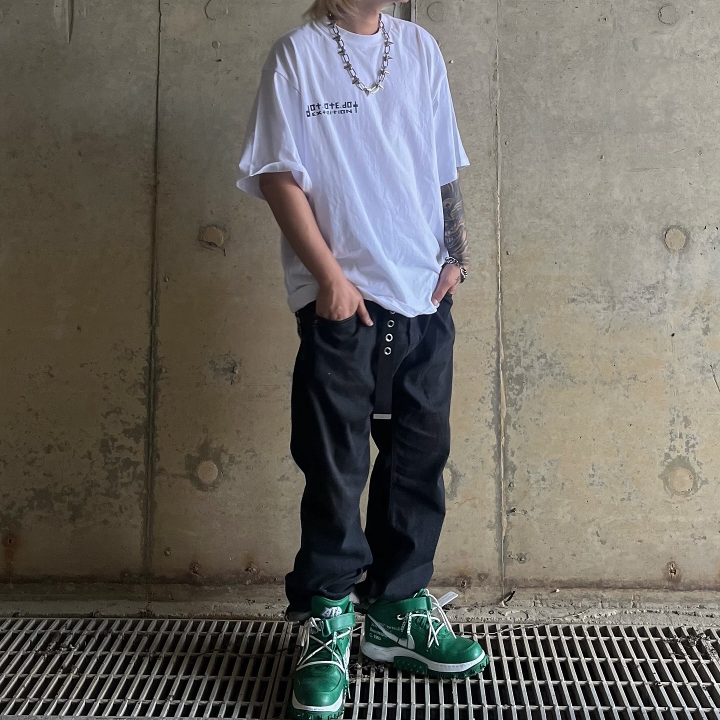 Nike x Off-White Air Force 1 Mid SP Leather Pine Green 착용 스타일 - 4